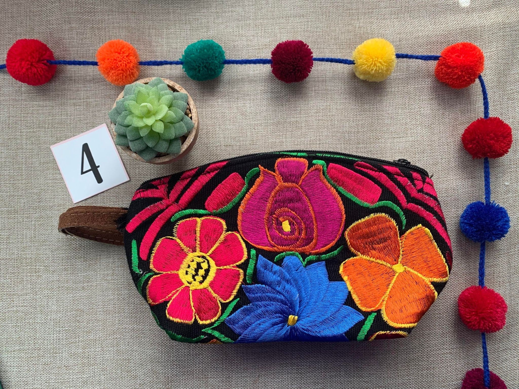 Mexican Embroidered Cosmetic Bag