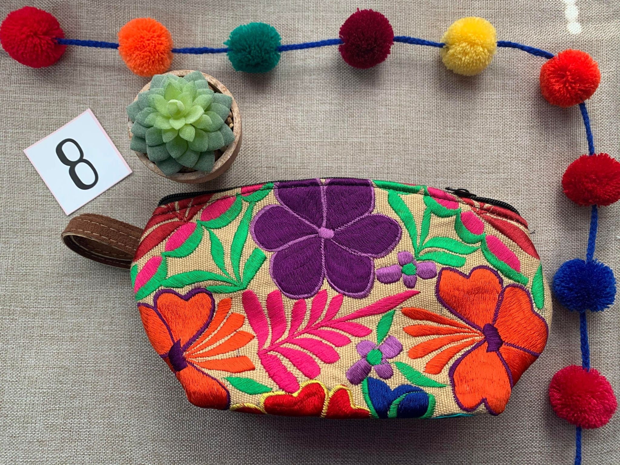 Image of Mexican Embroidered Cosmetic Bag