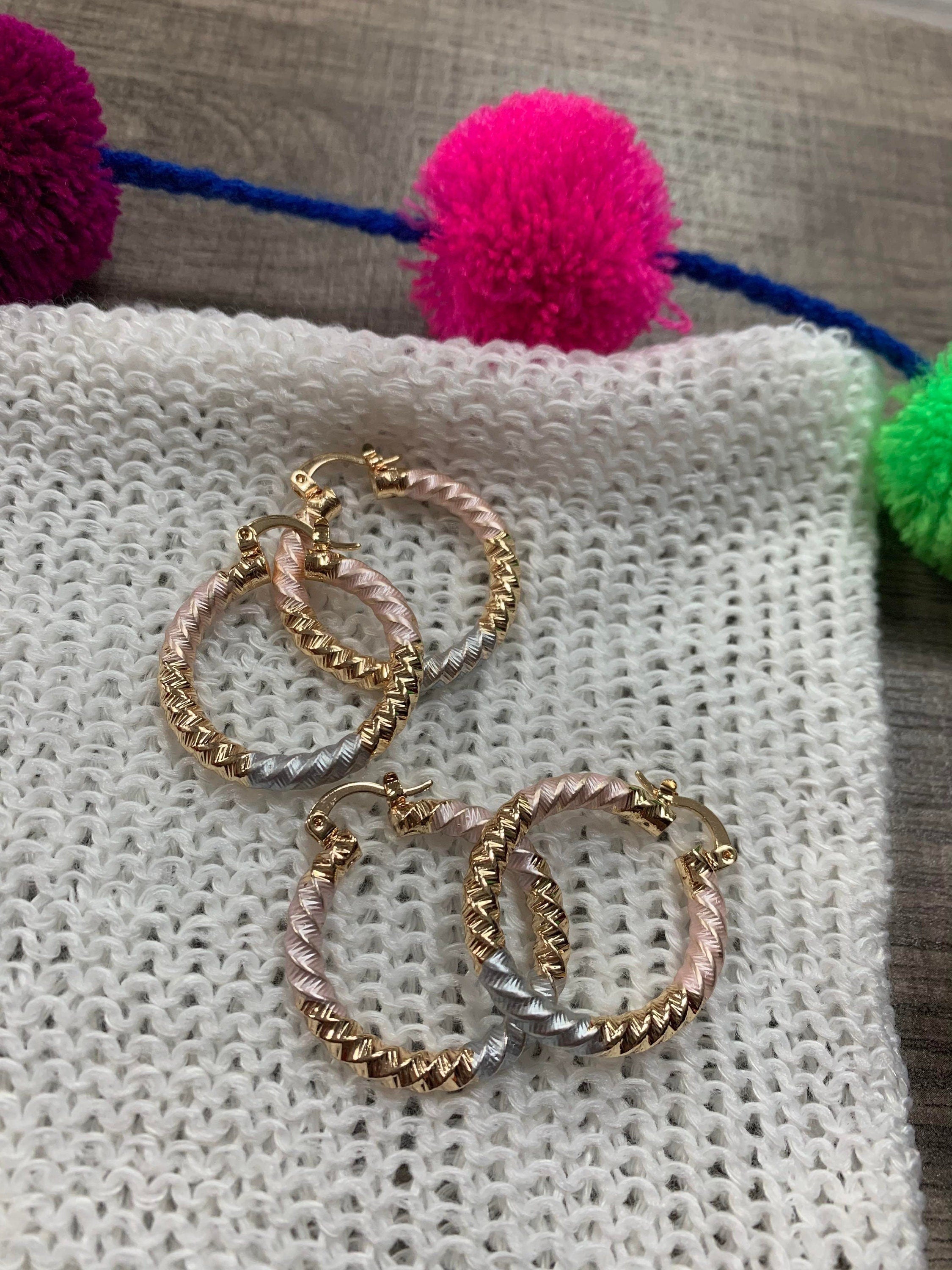 Image of Beautiful Gold Plated Hoop Earrings - Artisanal Earrings - Artisan Made Earrings