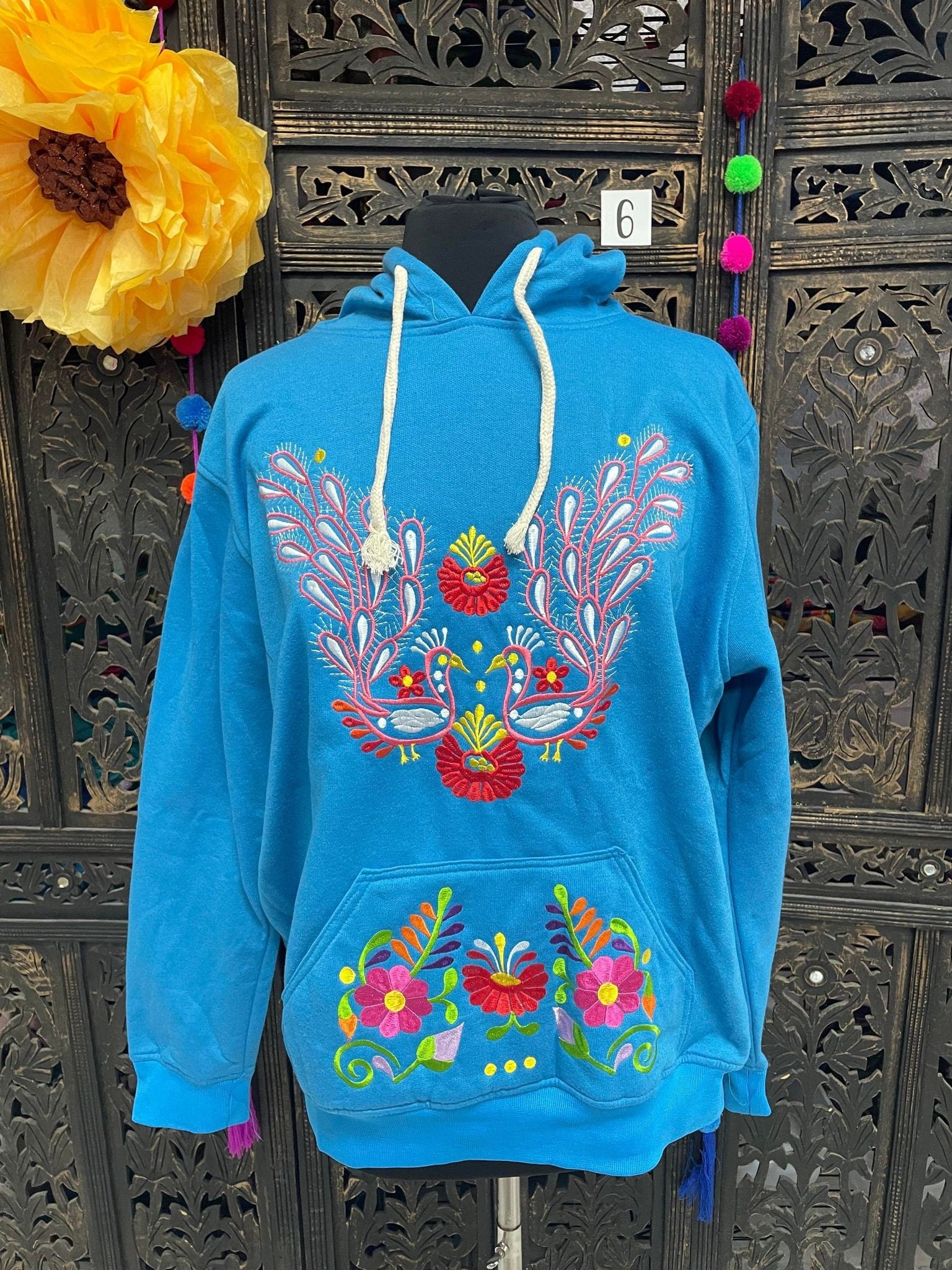 Image of Large Mexican Embroidered Pullover Sweaters - Floral Embroidered Sweaters