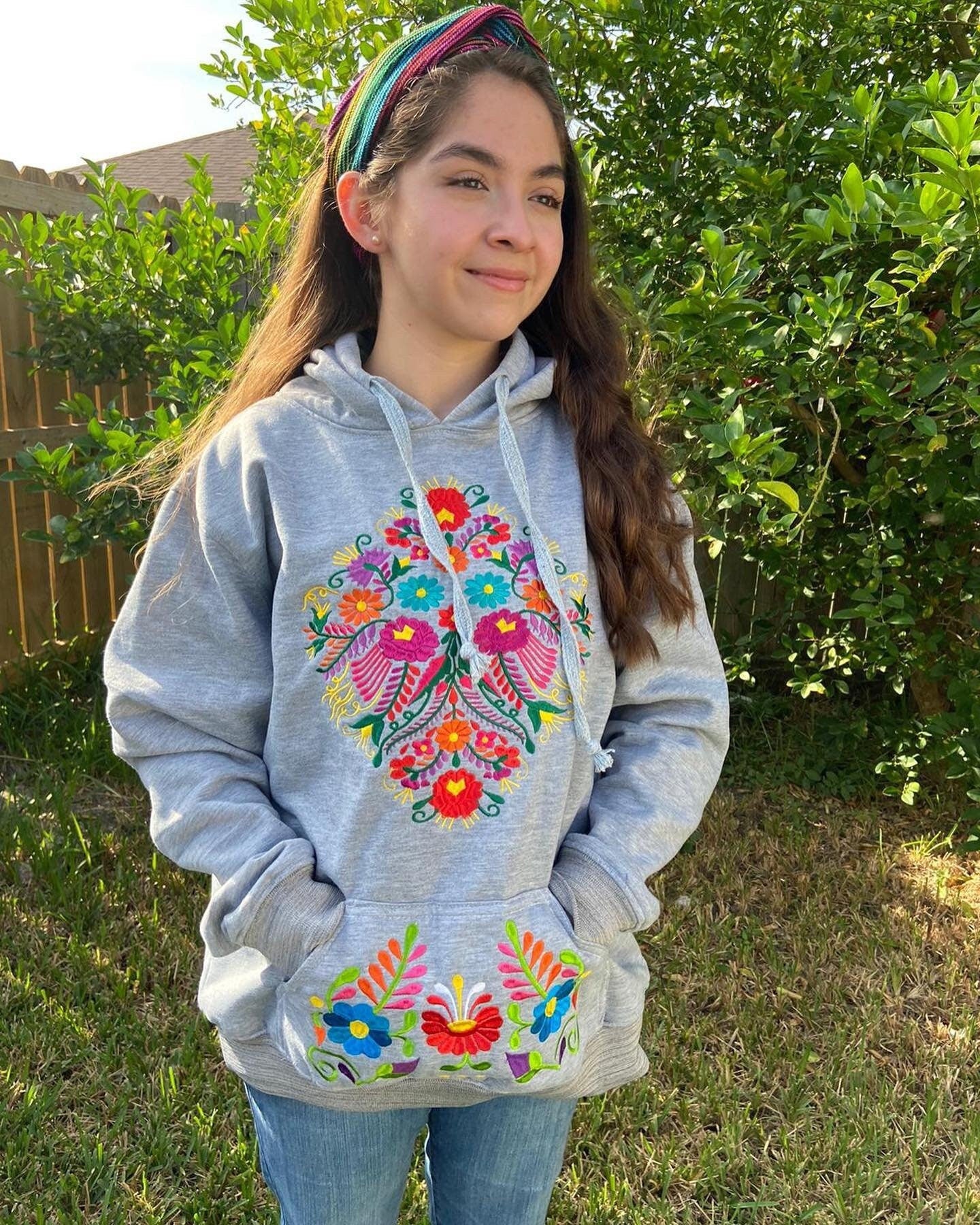 Image of 1X Mexican Embroidered Pullover Sweaters - Floral Embroidered Sweaters