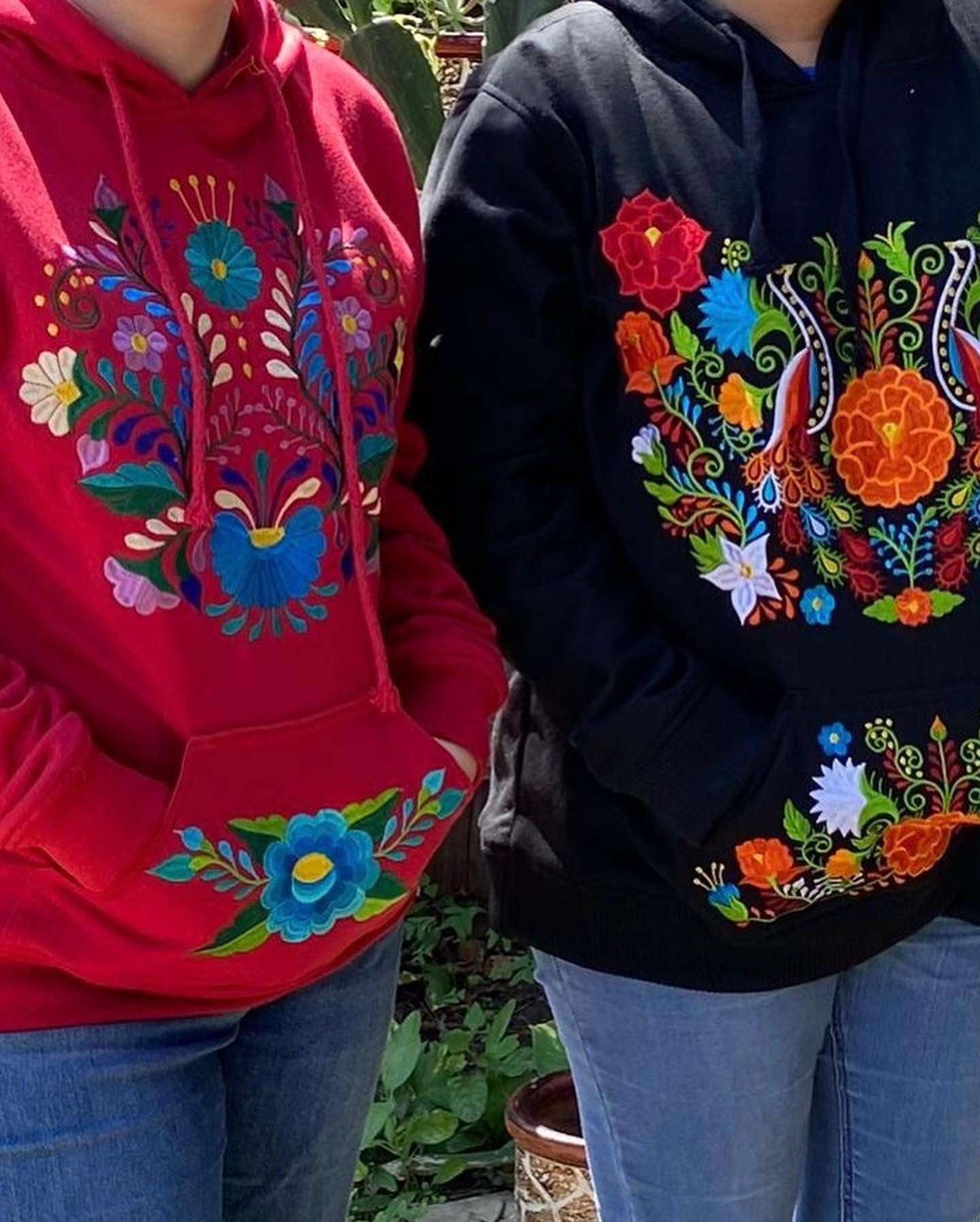 Image of 1X Mexican Embroidered Pullover Sweaters - Floral Embroidered Sweaters