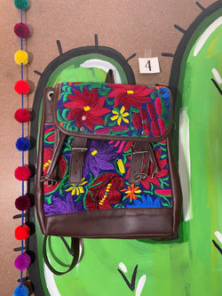 Image of Artisan Made Backpack with Beautiful Floral Embroidery and Great space for most of your needs