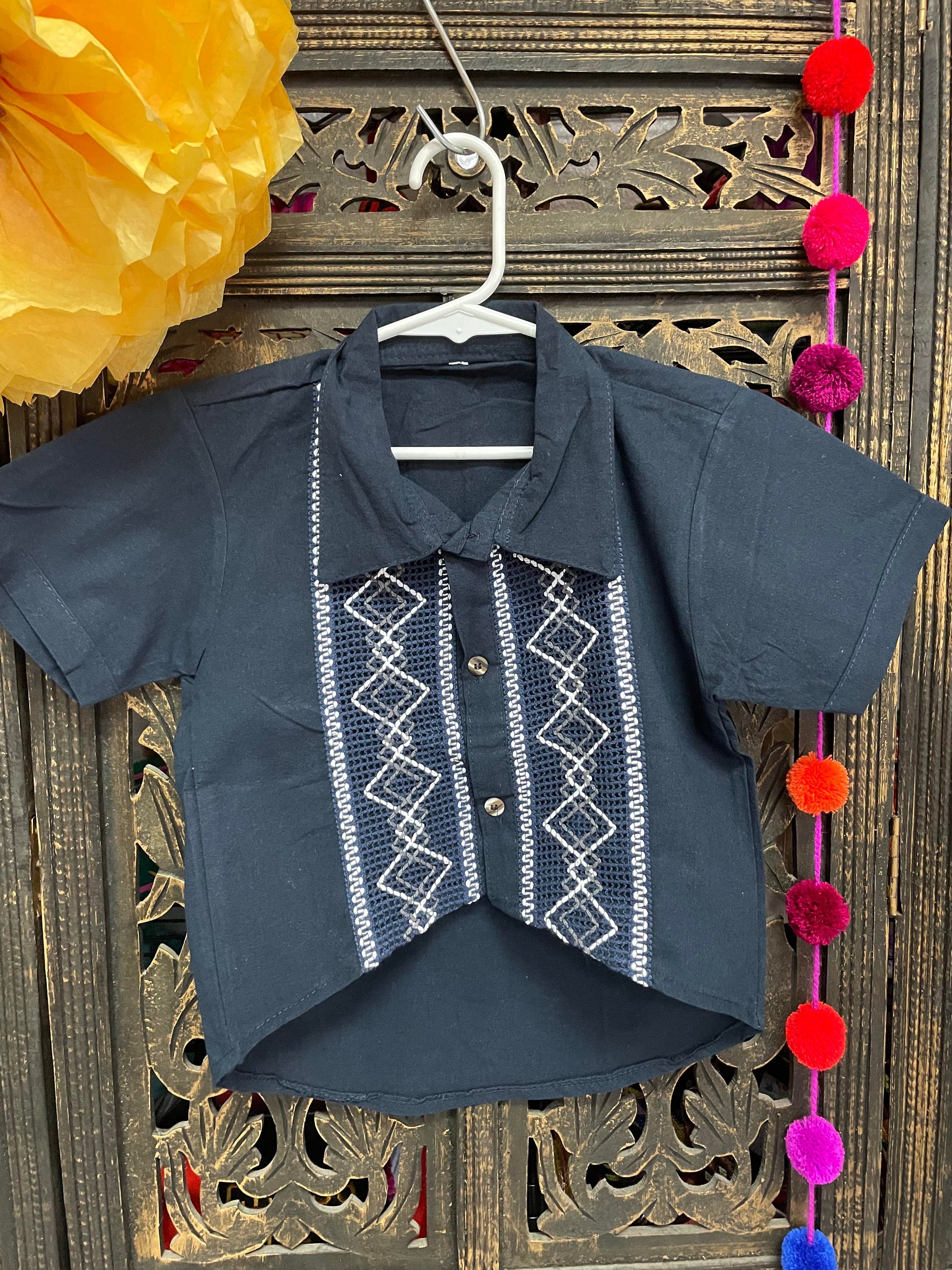 Image of Dog Embroidered Guayaberas - Handmade Dog Clothing