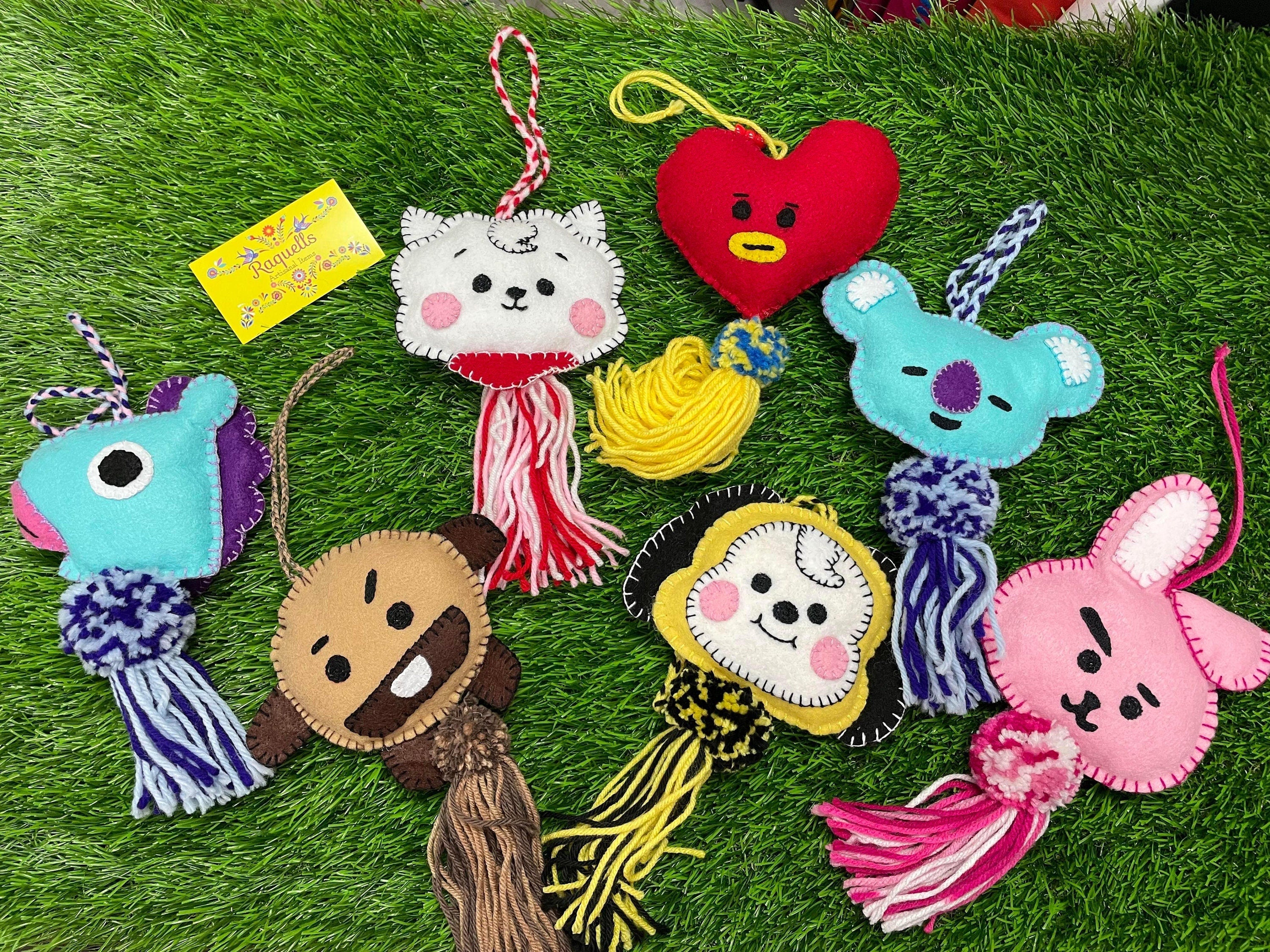 Image of Handmade BTS Felt Characters - BT21 Handmade Charms - Ornament Charms - Car Decor