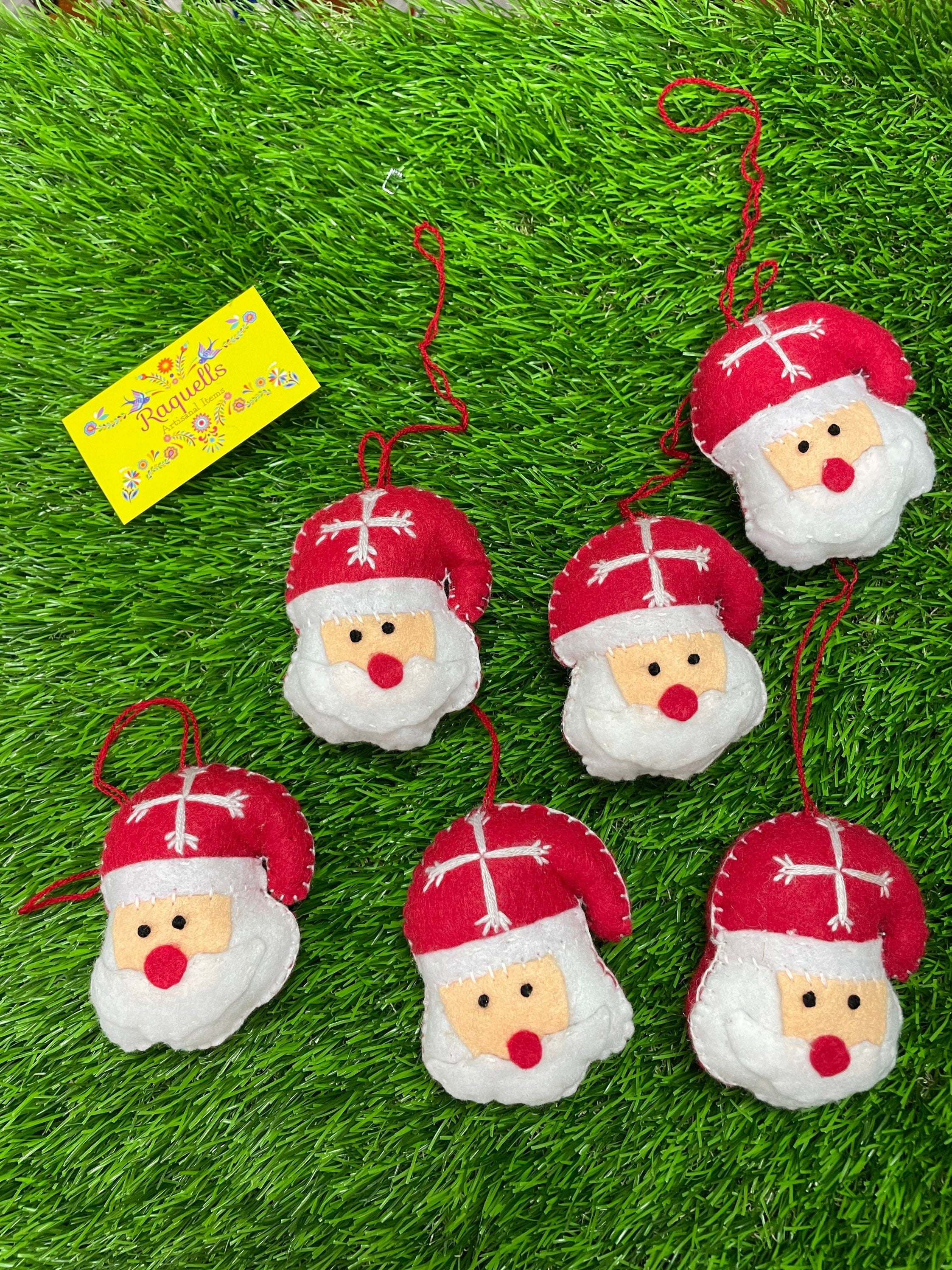 Image of Handmade Santa Clause Felt Tassel Charms - Handmade Charms - Ornament Charms - Car Decor