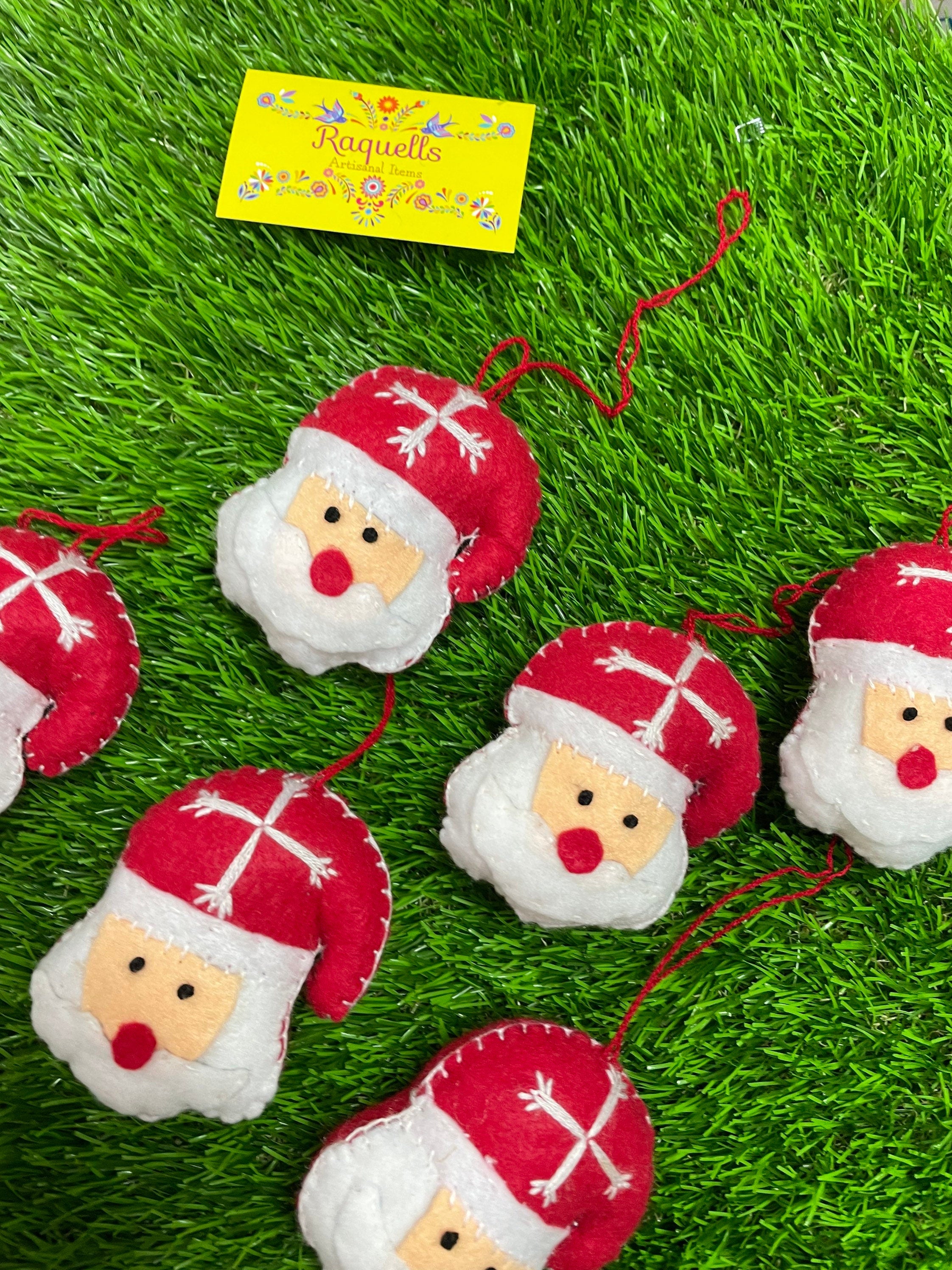 Image of Handmade Santa Clause Felt Tassel Charms - Handmade Charms - Ornament Charms - Car Decor