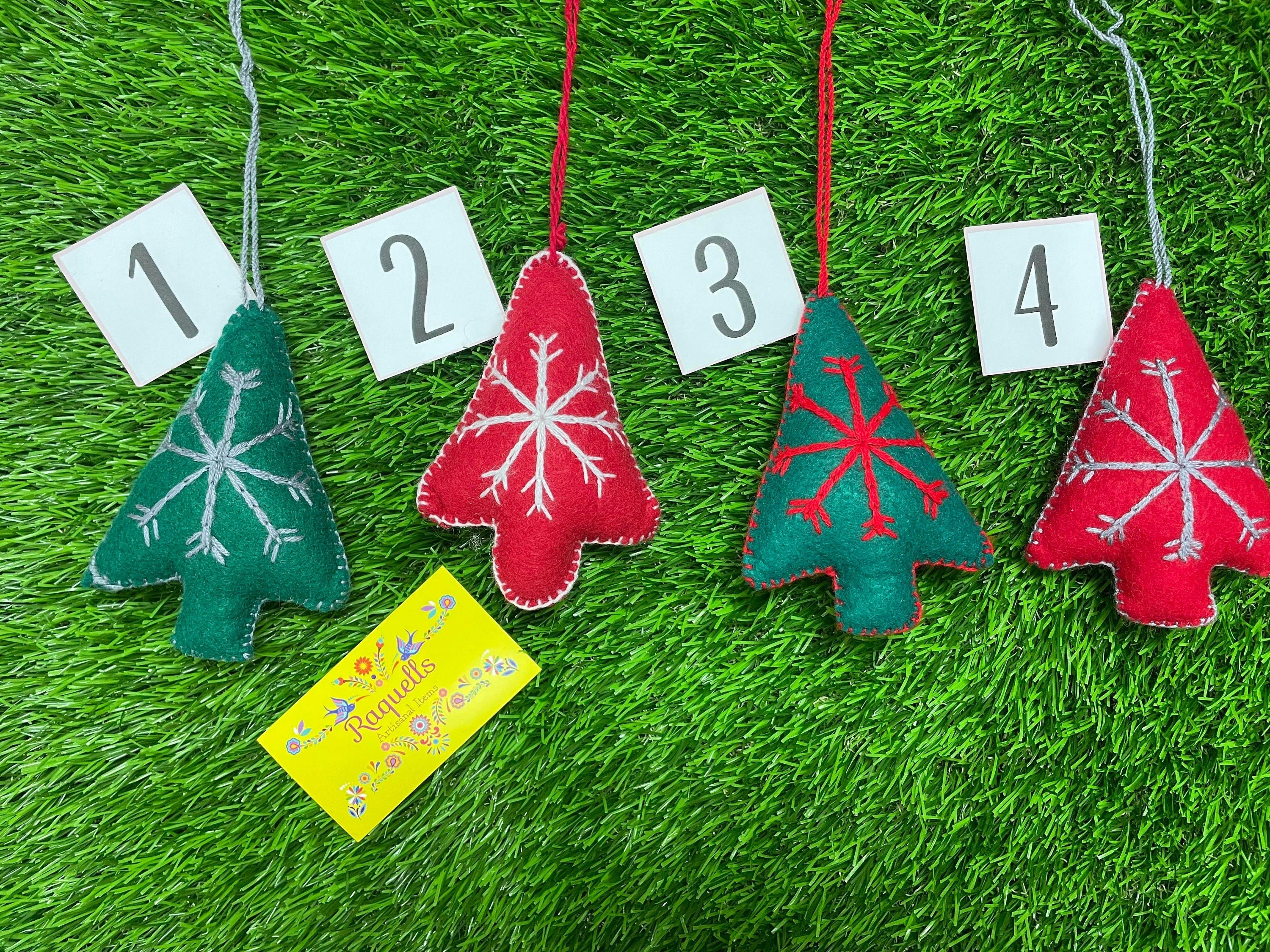 Handmade Felt Christmas Tree - Tassel Charms - Handmade Charms - Ornament Charms - Car Decor