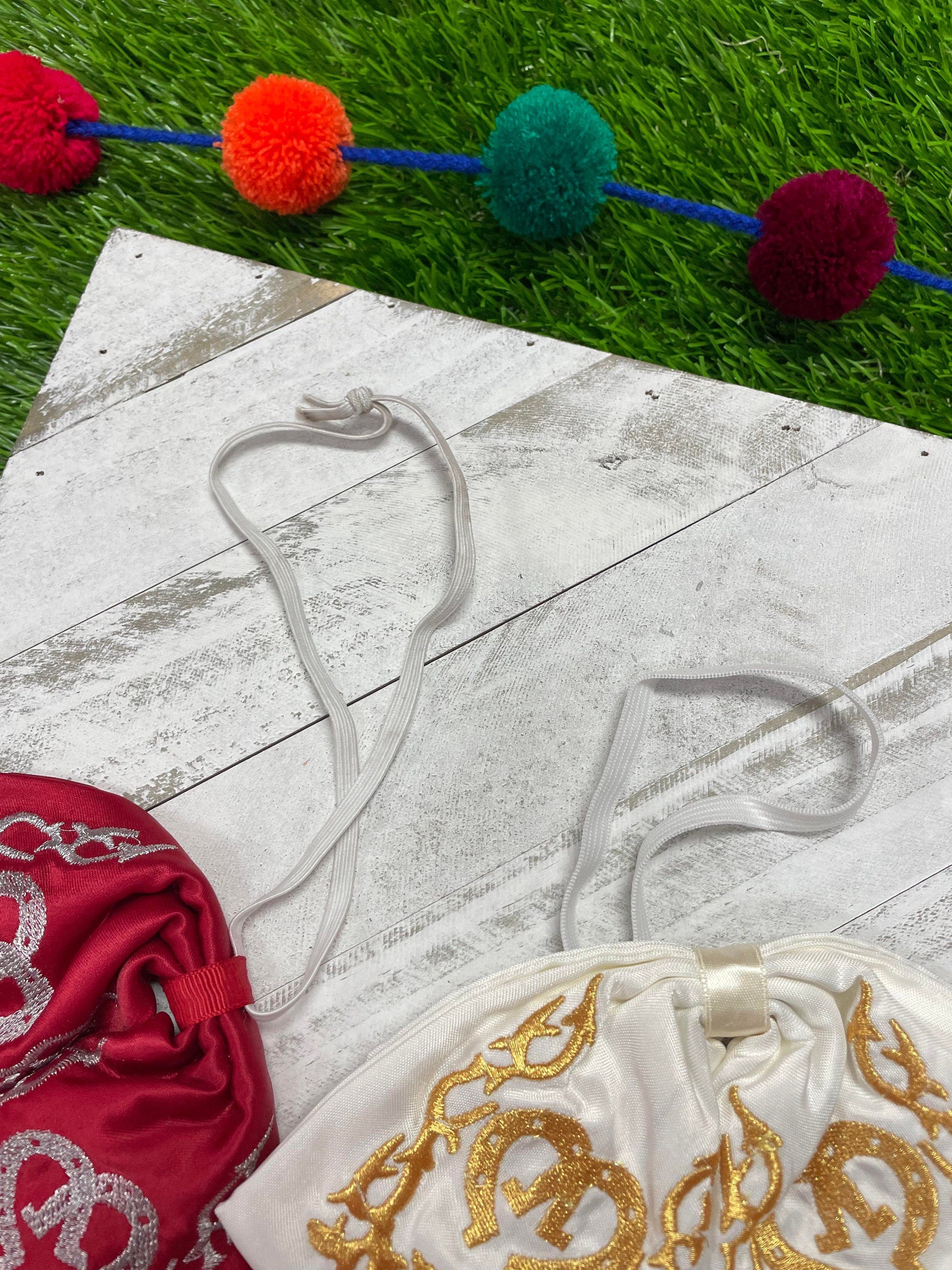 Image of Mexican Embroidered Bowties - Satin Floral Embroidered Bowtie with Elastic