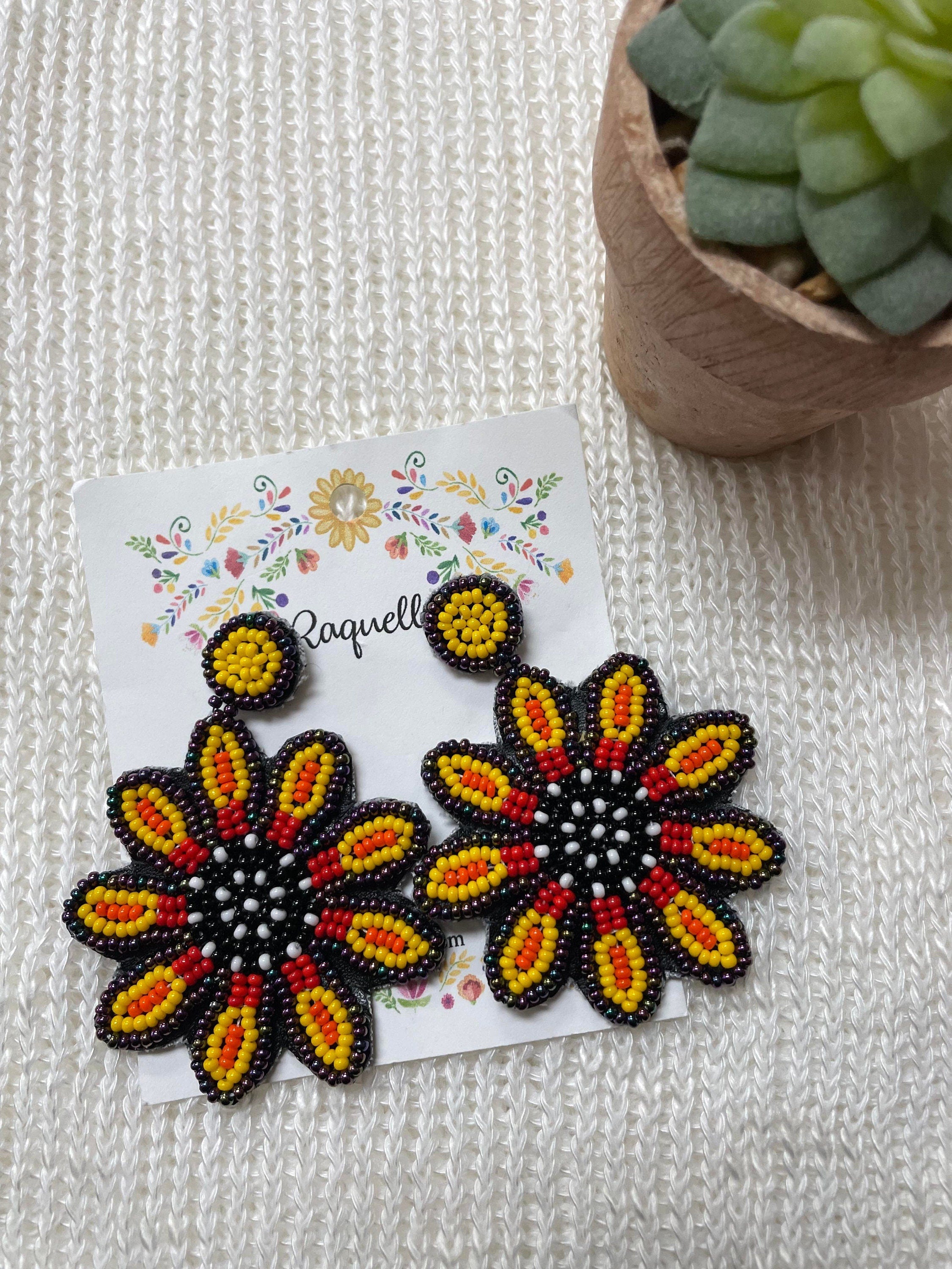 Image of Handmade Beaded Earrings - Artisan Made Earrings