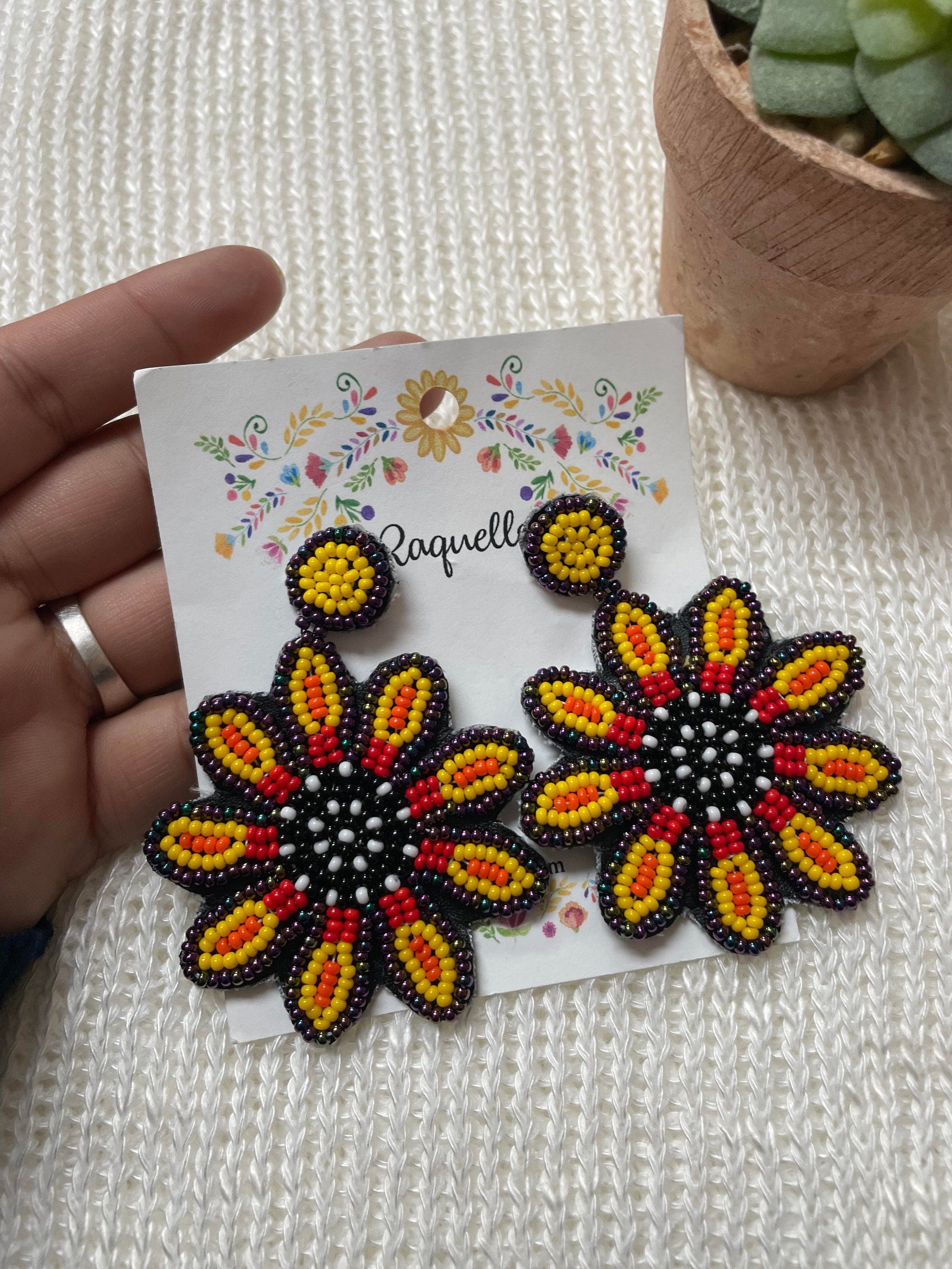 Image of Handmade Beaded Earrings - Artisan Made Earrings