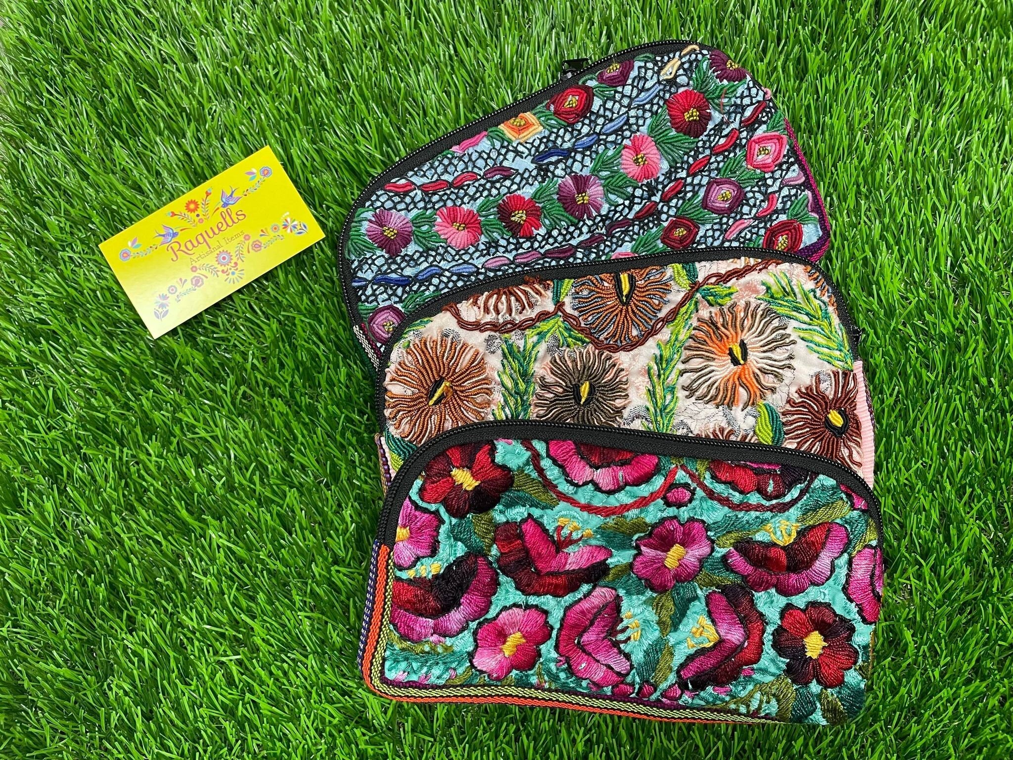 Image of Artisanal Handmade and Handwoven Two-Sided Makeup Bag, Beautiful & Authentic Gift made from our Chiapas Mexican Partners