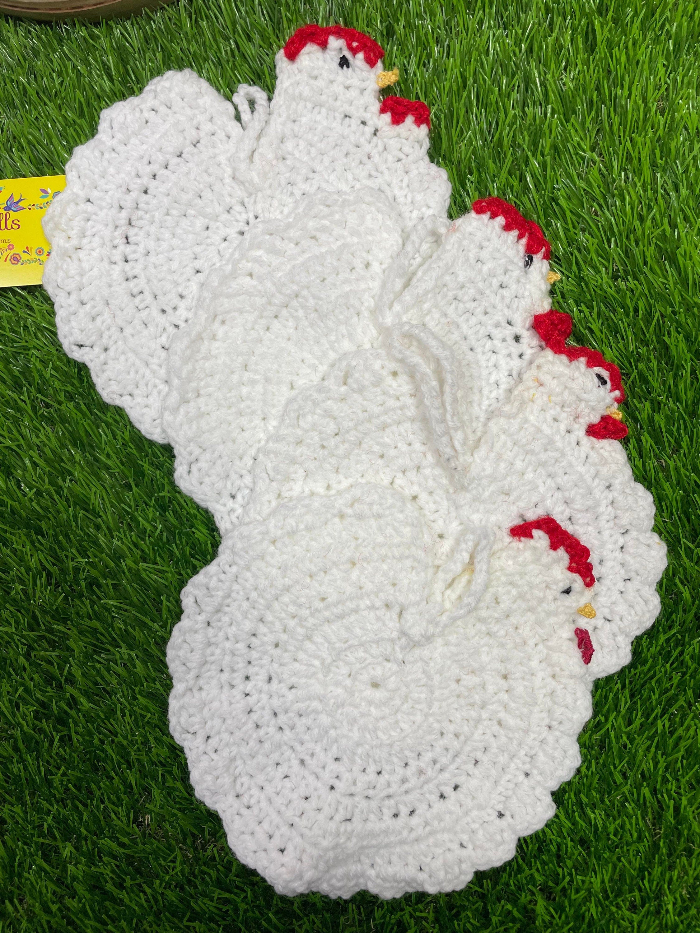 Image of Handmade Crochet Chicken - Chicken Potholder - Chicken Decor