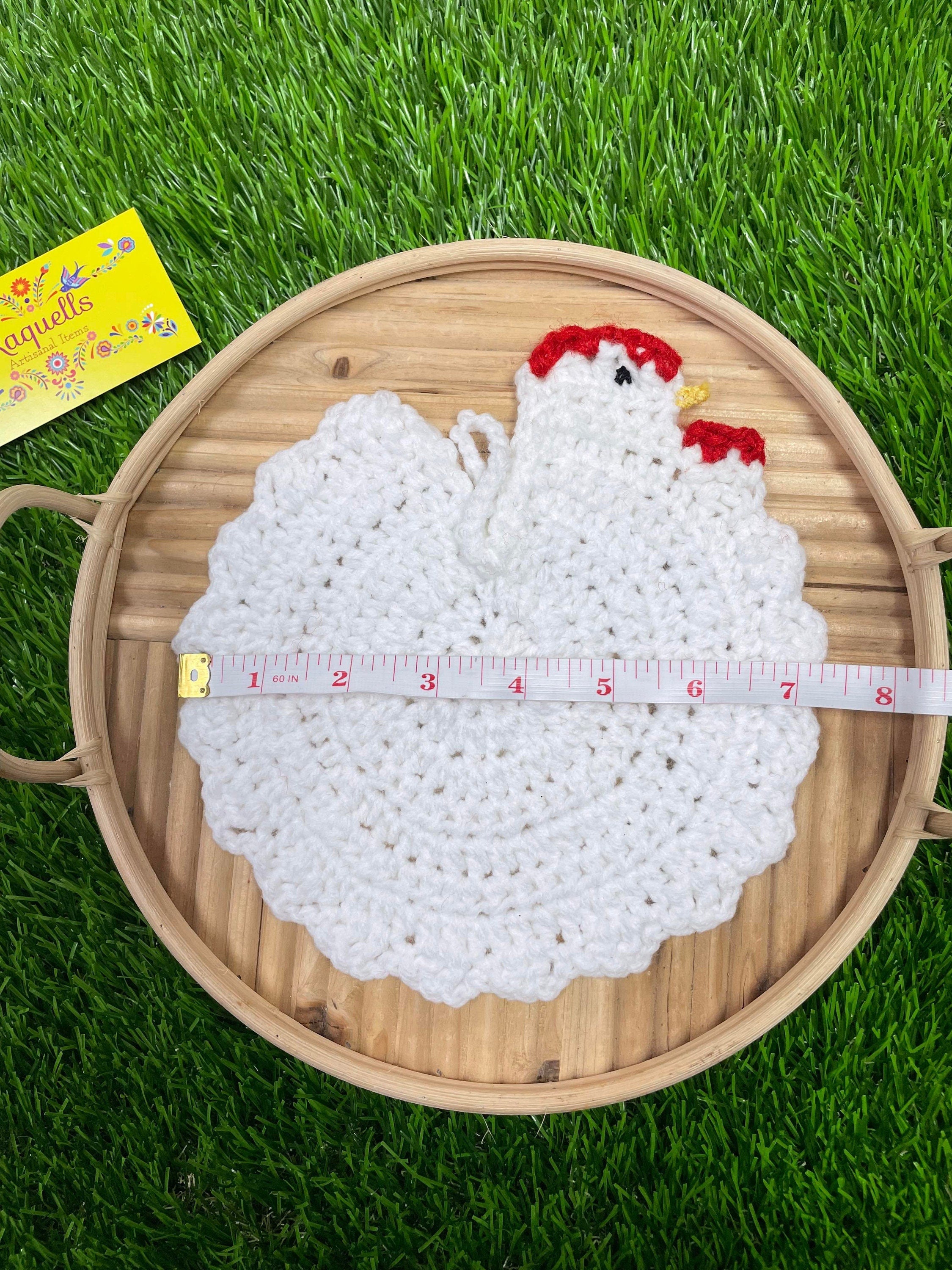 Image of Handmade Crochet Chicken - Chicken Potholder - Chicken Decor