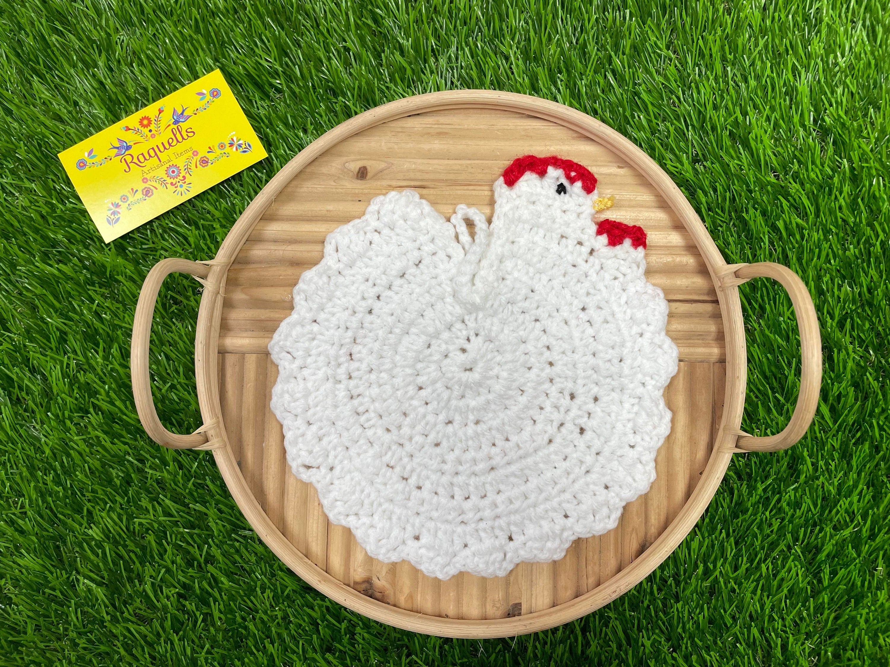 Image of Handmade Crochet Chicken - Chicken Potholder - Chicken Decor