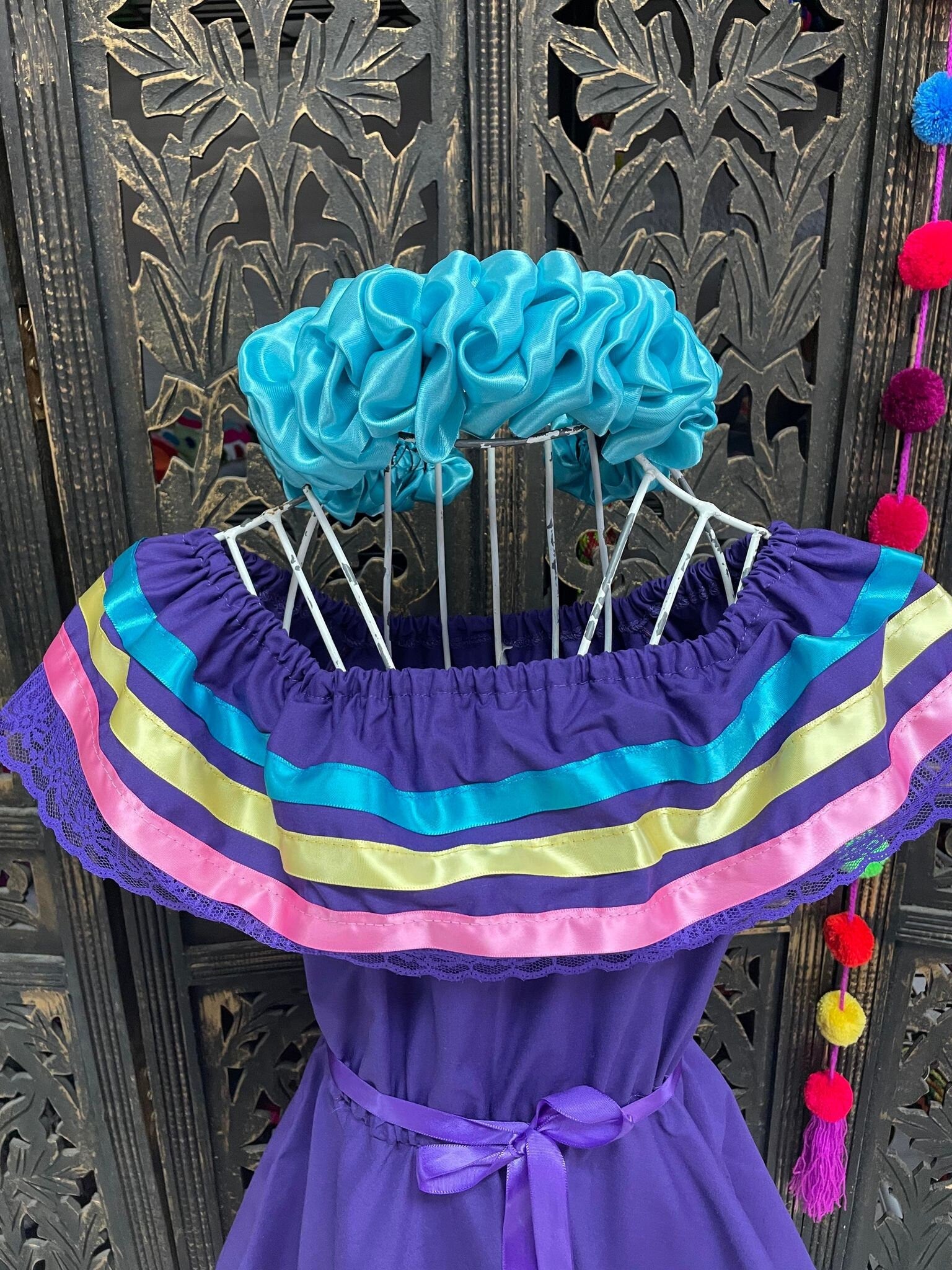 Fiesta Dress - Girls Halloween Costume - Handmade Mexican Dress