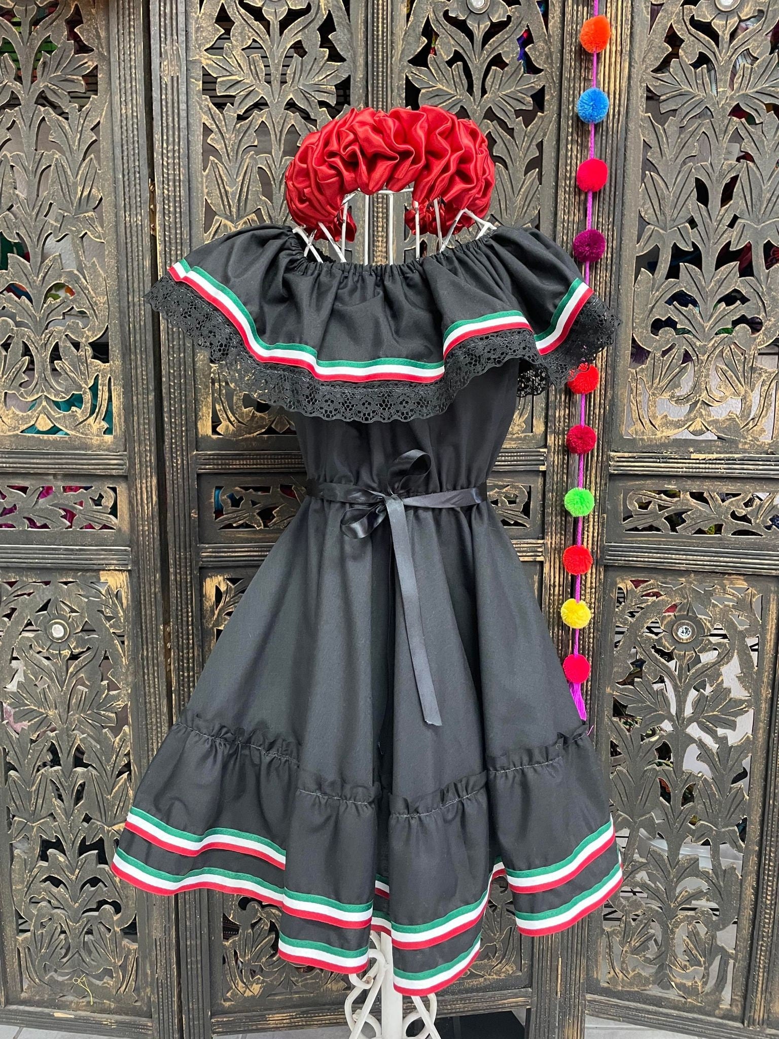 Fiesta Dress - Girls Halloween Costume - Handmade Mexican Dress