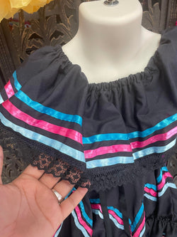 Image of Ready to Ship Fiesta/Estrella Dress - Girls Halloween Costume - Handmade Mexican Dress