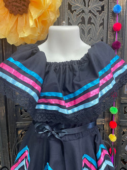 Image of Ready to Ship Fiesta/Estrella Dress - Girls Halloween Costume - Handmade Mexican Dress