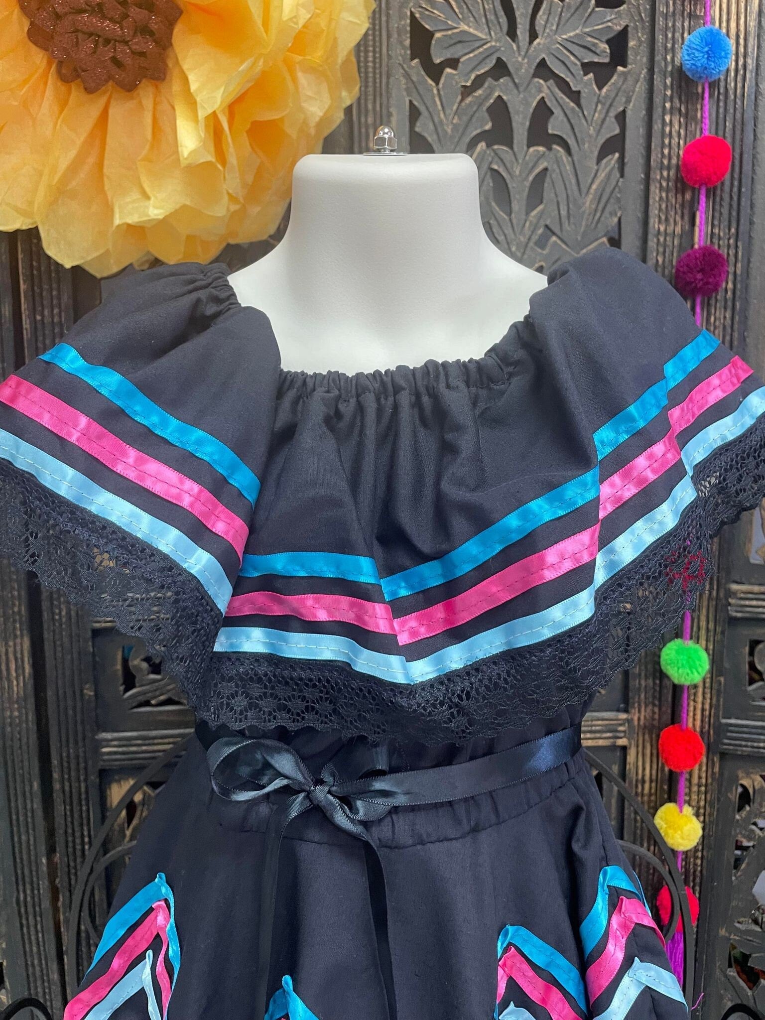 Estrella Dress - Girls Halloween Costume - Handmade Mexican Dress