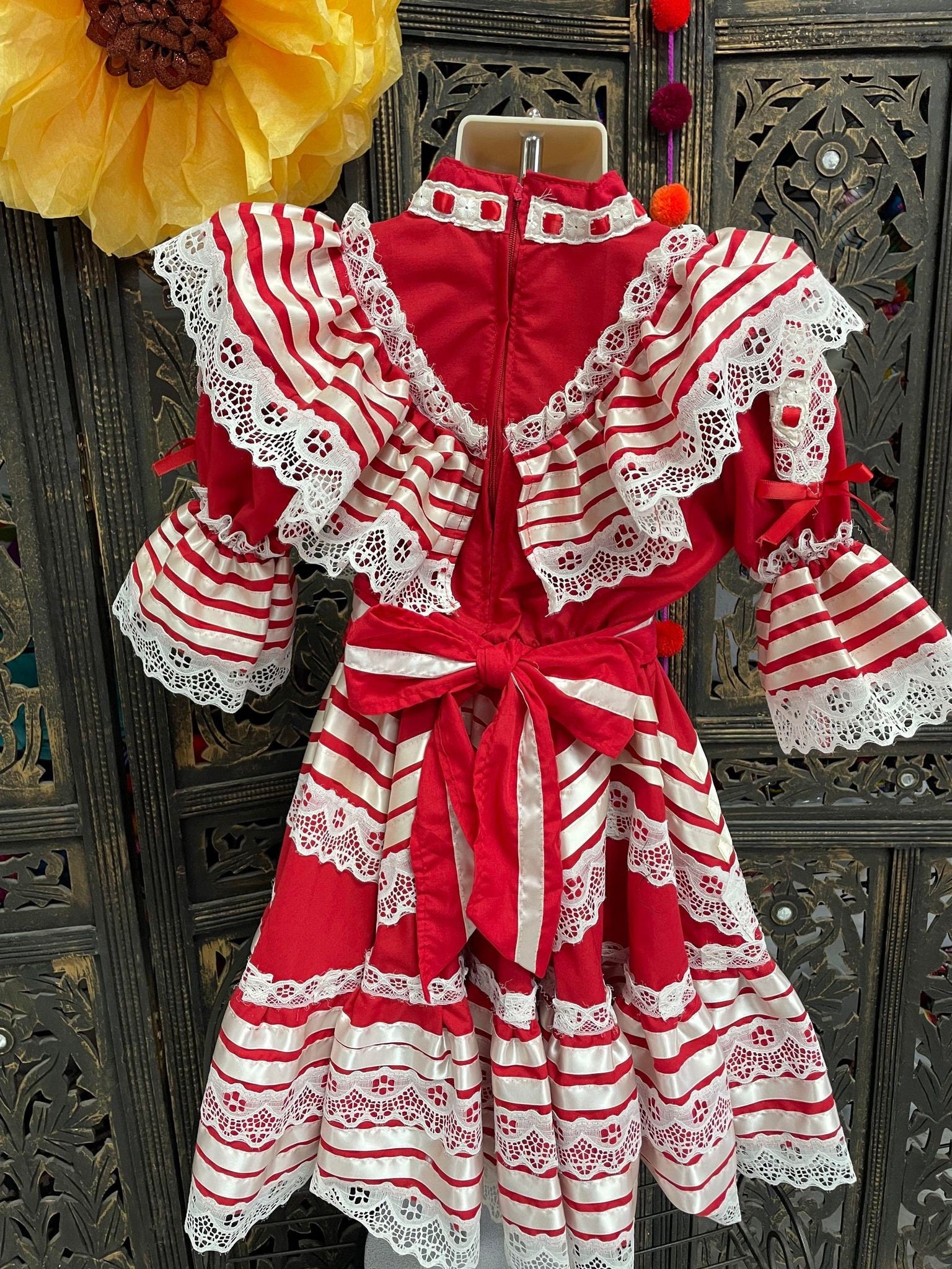 Image of Ready to Ship Elegant Rosie Fiesta Dress - Girls Halloween Costume - Handmade Mexican Dress