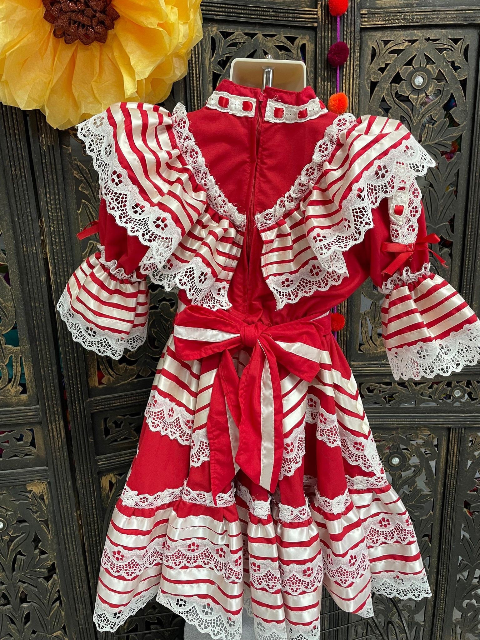 Image of Ready to Ship Elegant Rosie Fiesta Dress - Girls Halloween Costume - Handmade Mexican Dress