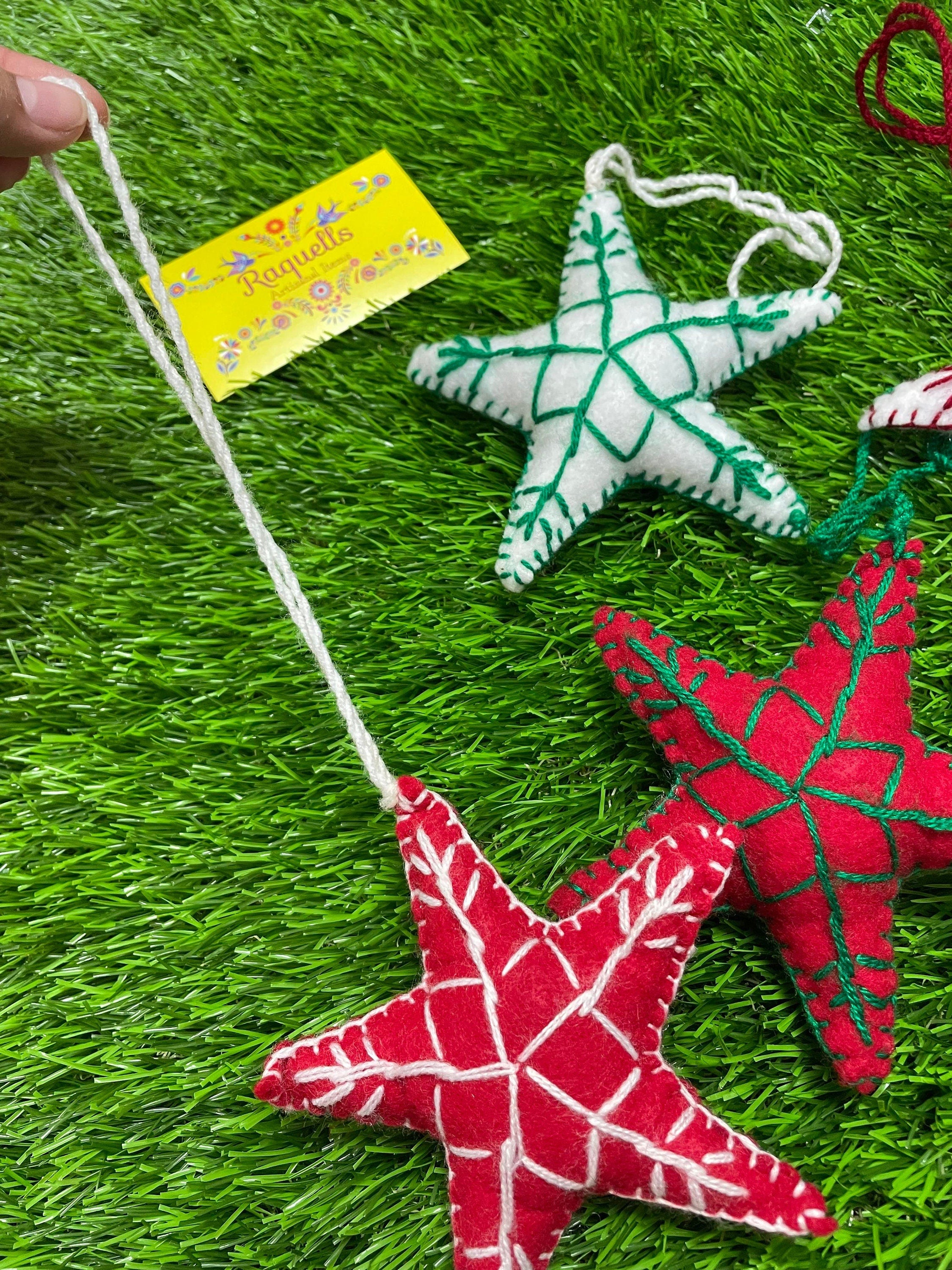 Image of Handmade StarsFelt Tassel Charms - Handmade Charms - Ornament Charms - Car Decor