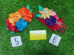 Image of Handmade Soft Baby Headband - Floral Handmade Ribbon Headband - Red Headband
