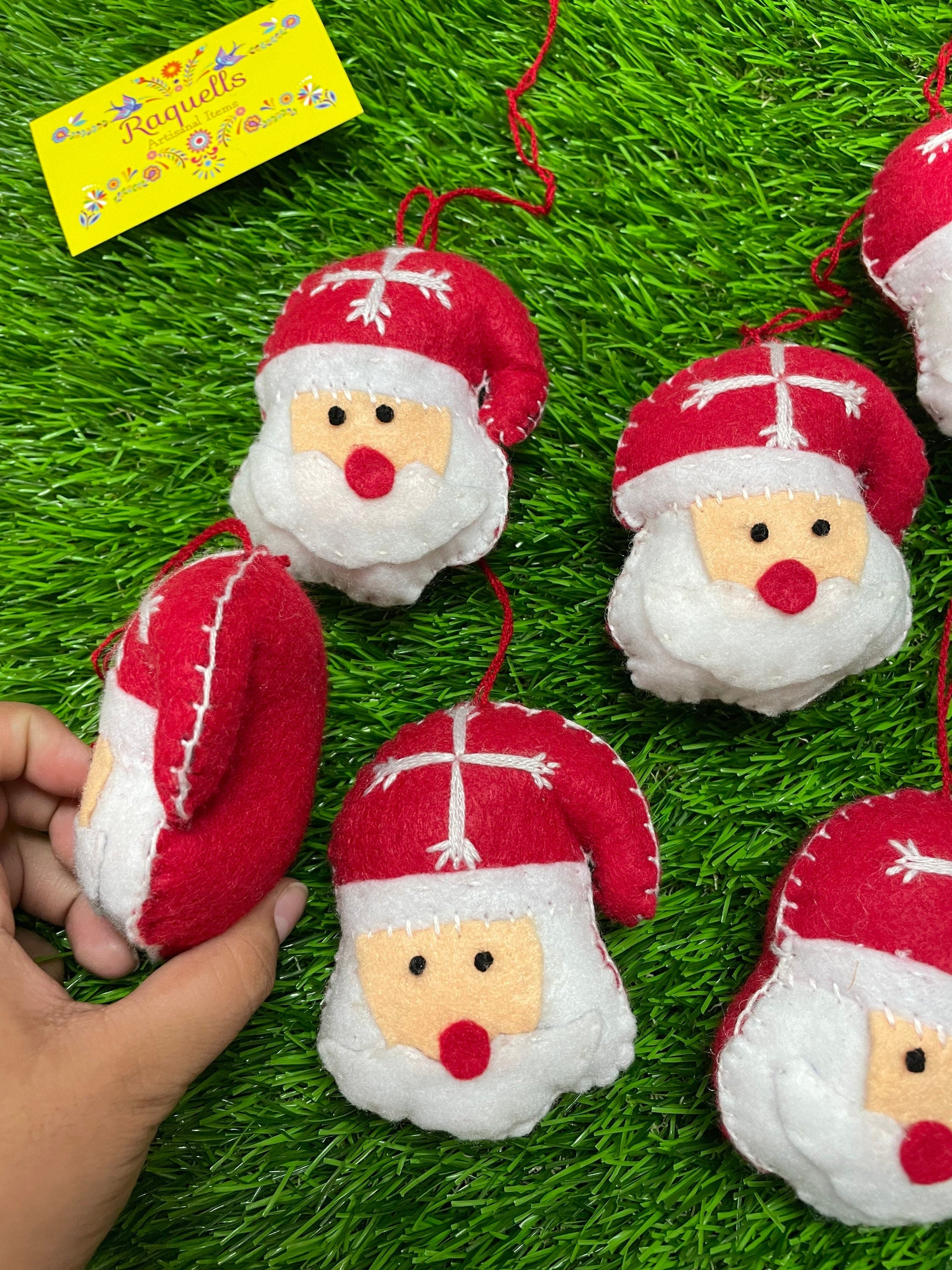 Image of Handmade Santa Clause Felt Tassel Charms - Handmade Charms - Ornament Charms - Car Decor