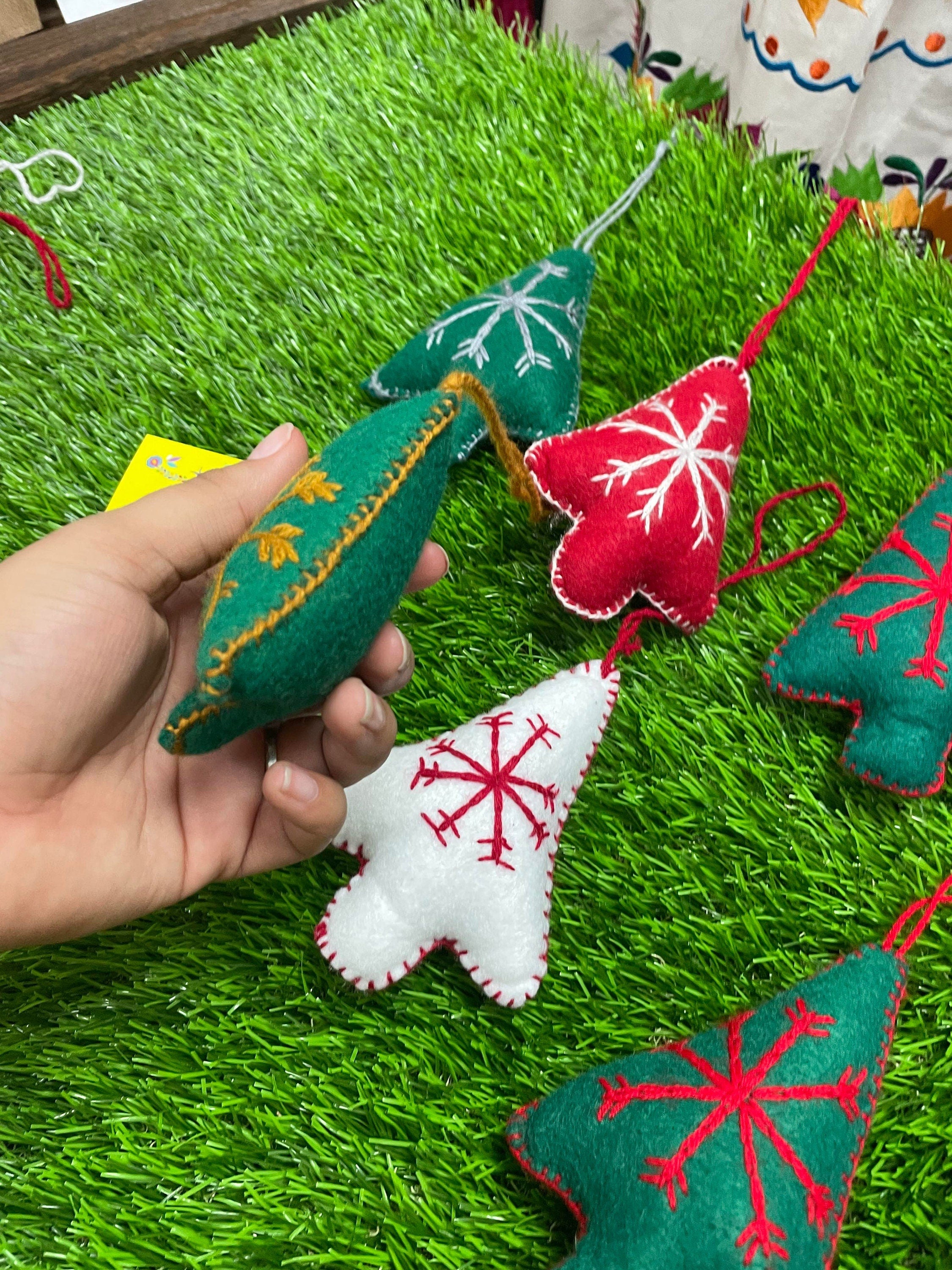 Image of Handmade Felt Christmas Tree - Tassel Charms - Handmade Charms - Ornament Charms - Car Decor