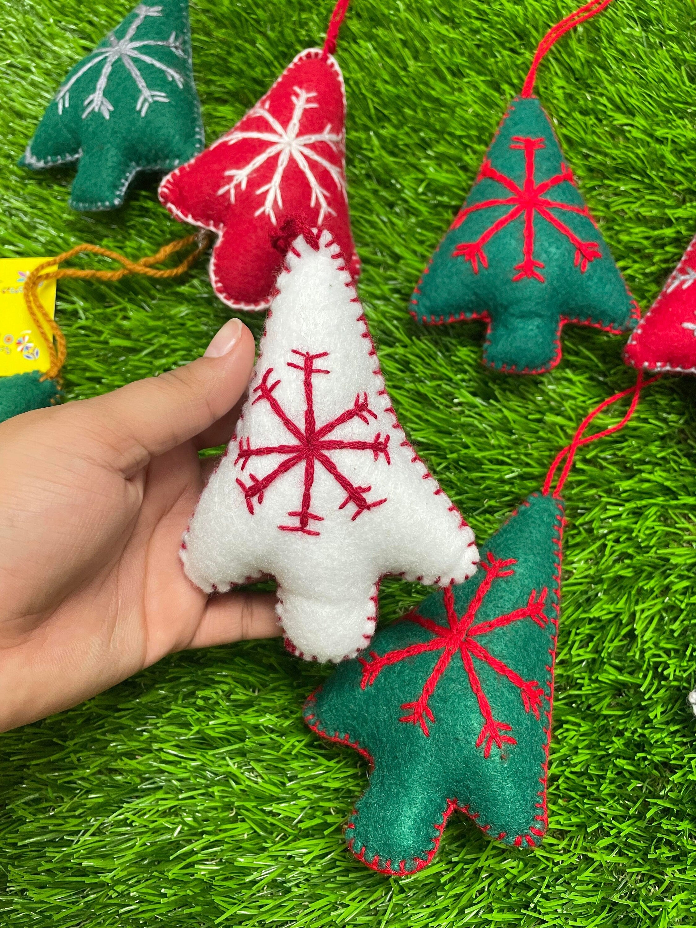 Image of Handmade Felt Christmas Tree - Tassel Charms - Handmade Charms - Ornament Charms - Car Decor