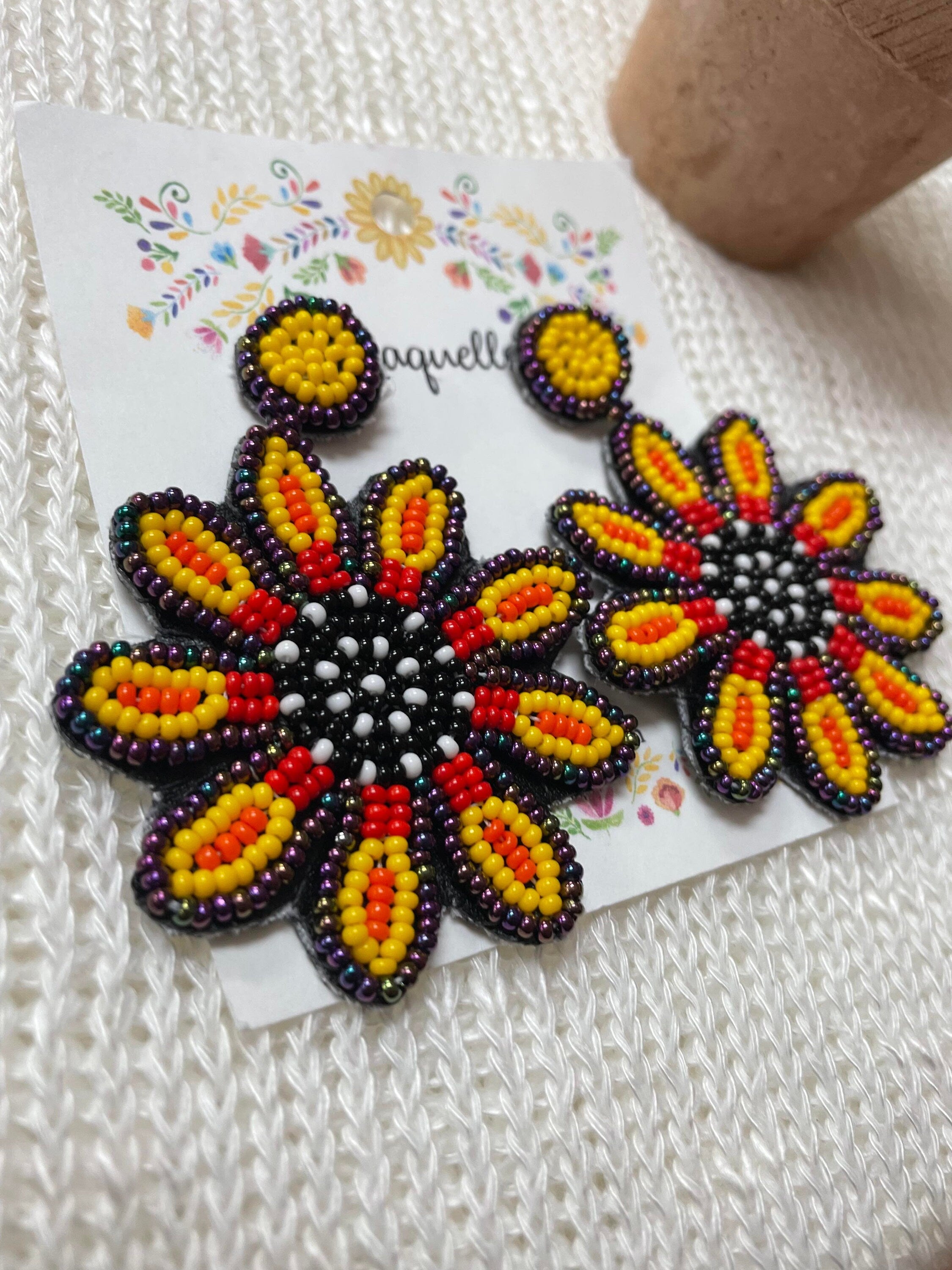 Image of Handmade Beaded Earrings - Artisan Made Earrings