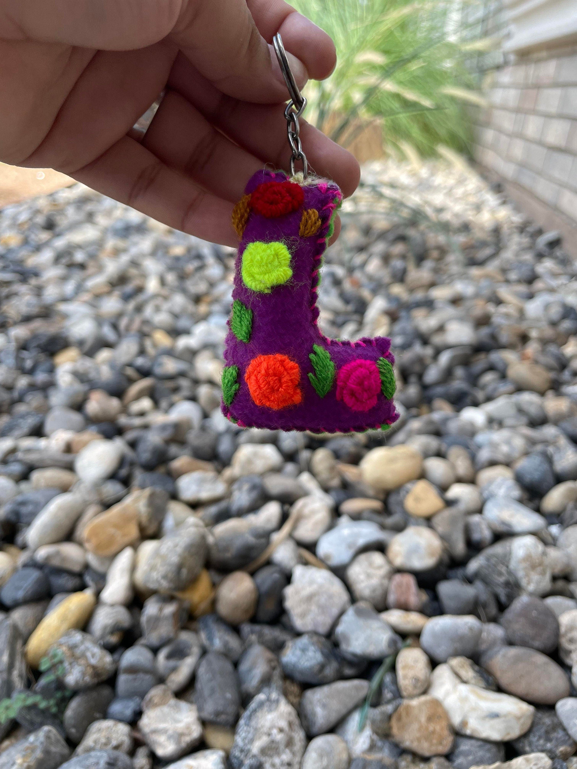 Image of Embroidered Letter Keychain - Artisanal Initial Keychain