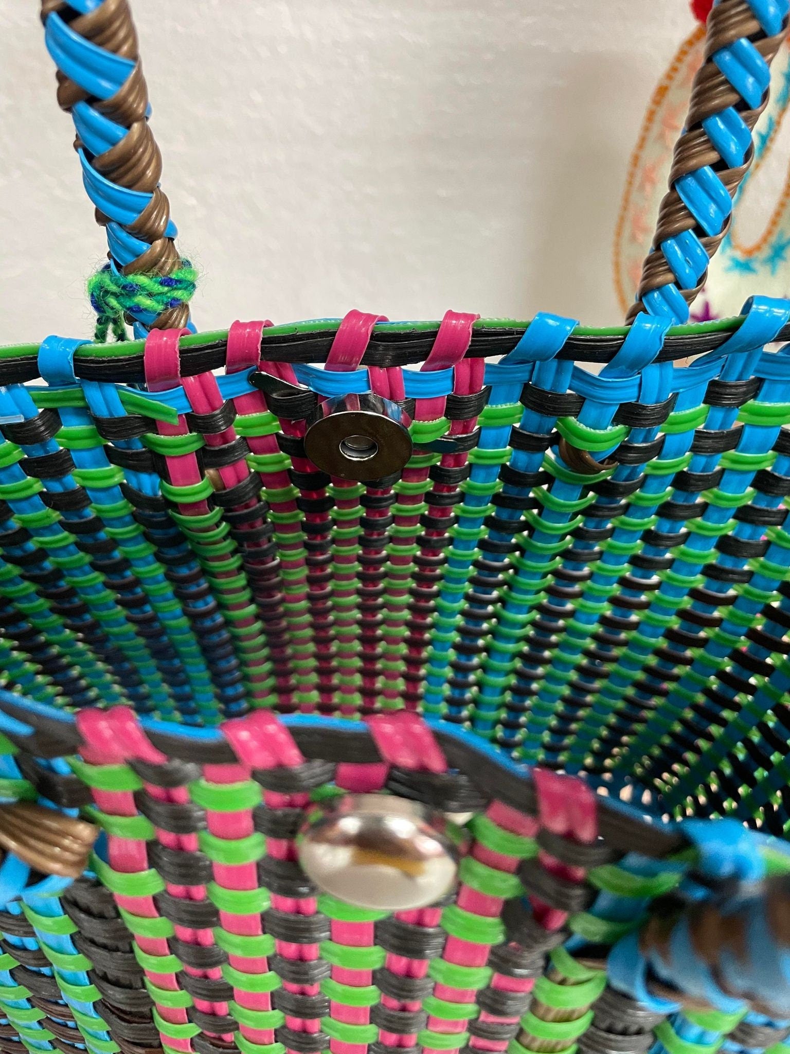 Image of Handwoven Recycled Plastic Lunch Bag - Artisan Made Bag from Chiapas, Mexico