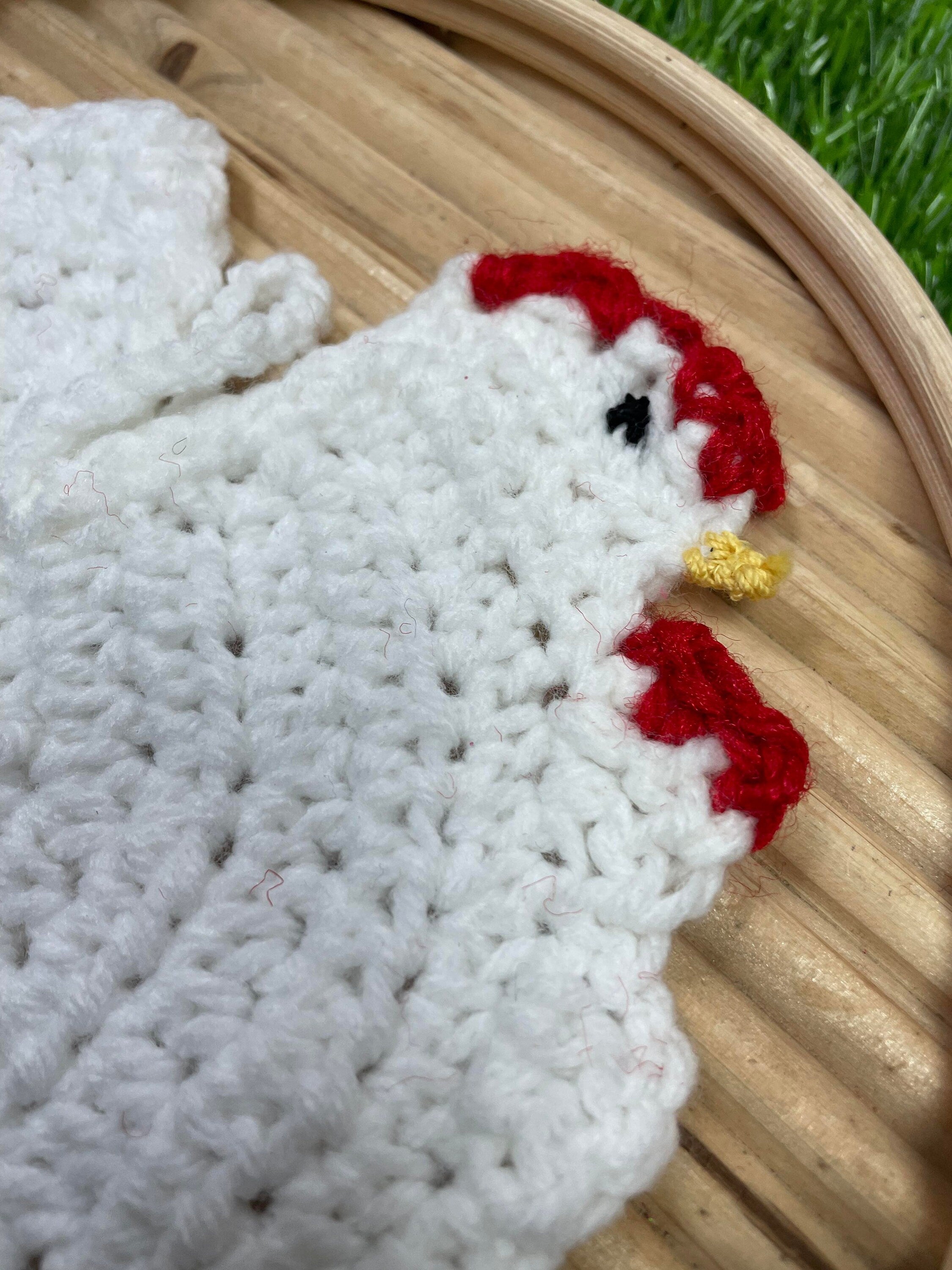 Image of Handmade Crochet Chicken - Chicken Potholder - Chicken Decor