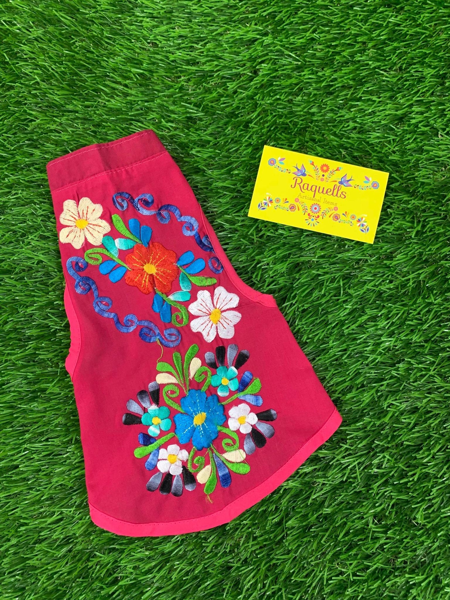 Embroidered Floral Dog Dress: Cape Style Pet Clothing