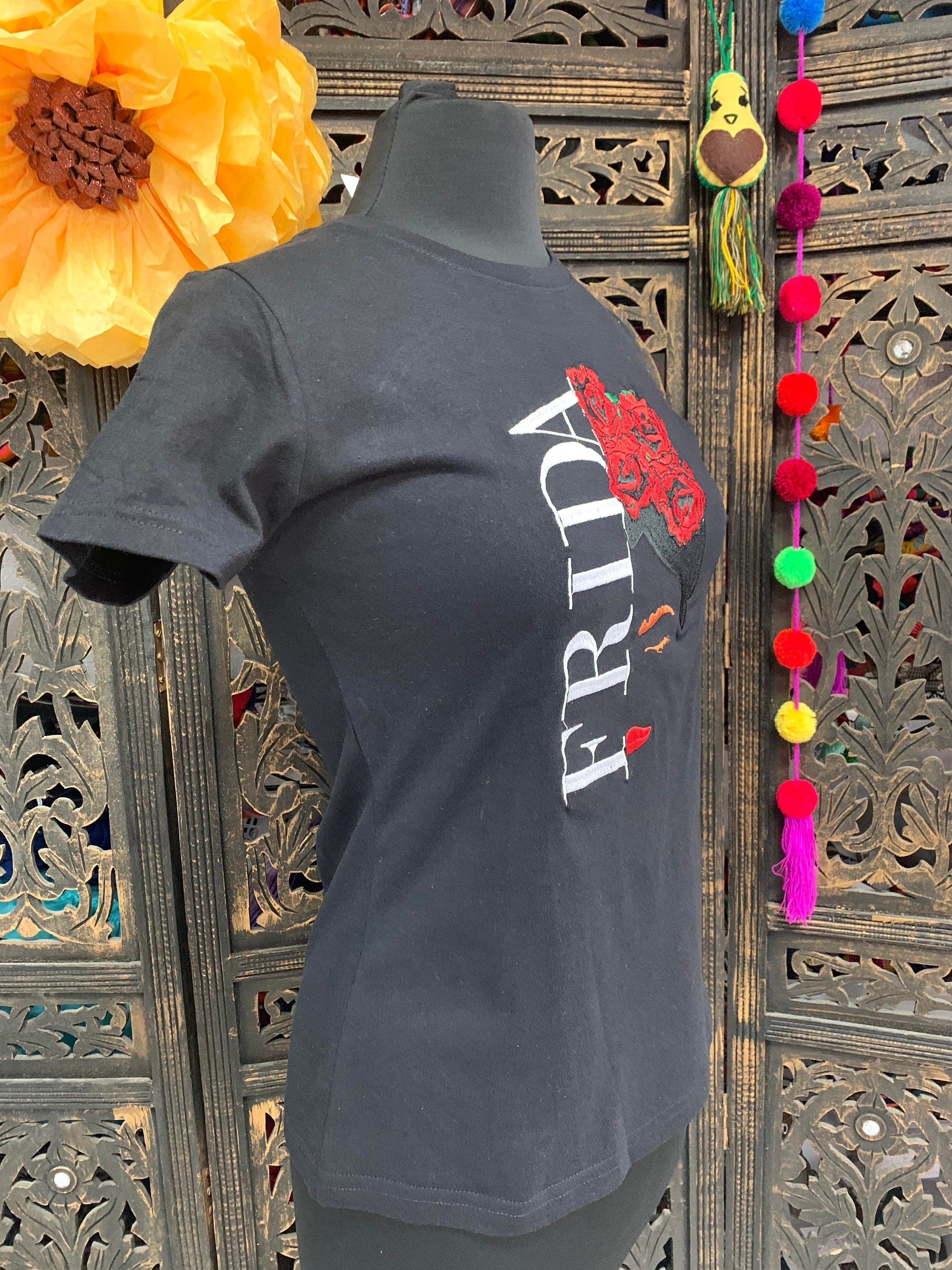 Beautiful Mexican Embroidered Frida TShirts - Artisanal TShirts