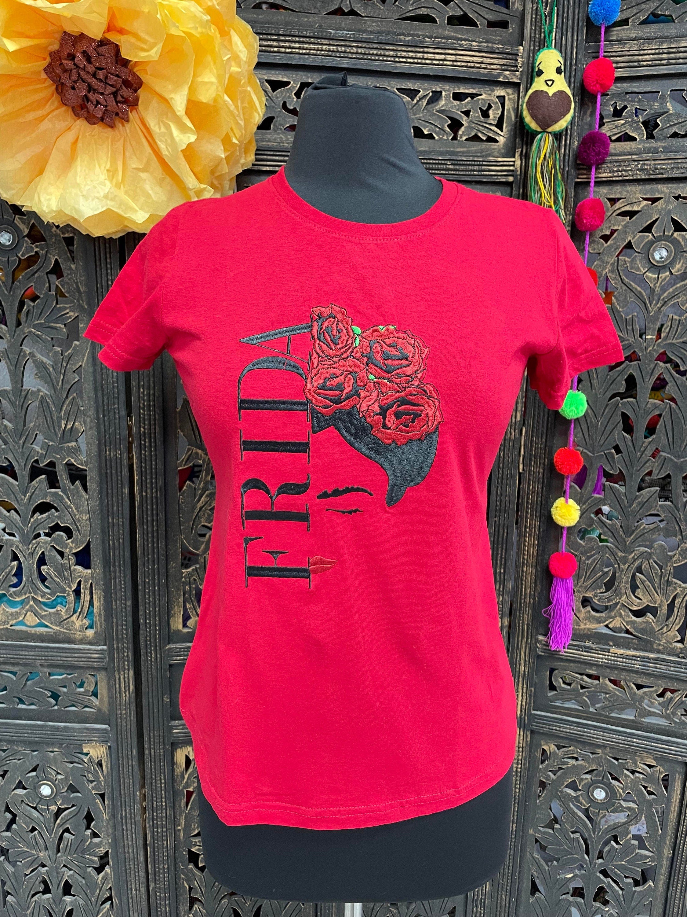 Beautiful Mexican Embroidered Frida TShirts - Artisanal TShirts