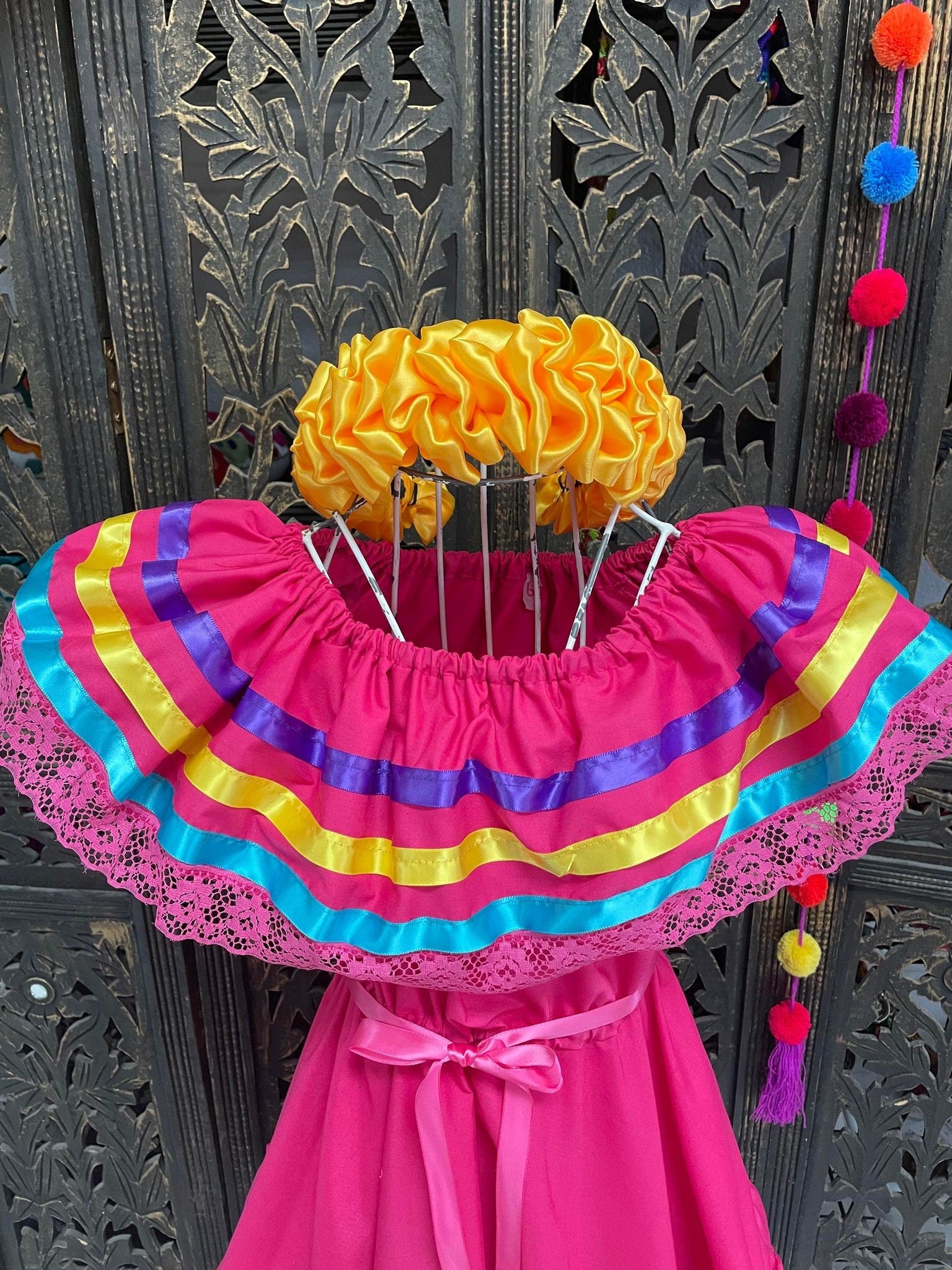 Fiesta Dress - Girls Halloween Costume - Handmade Mexican Dress