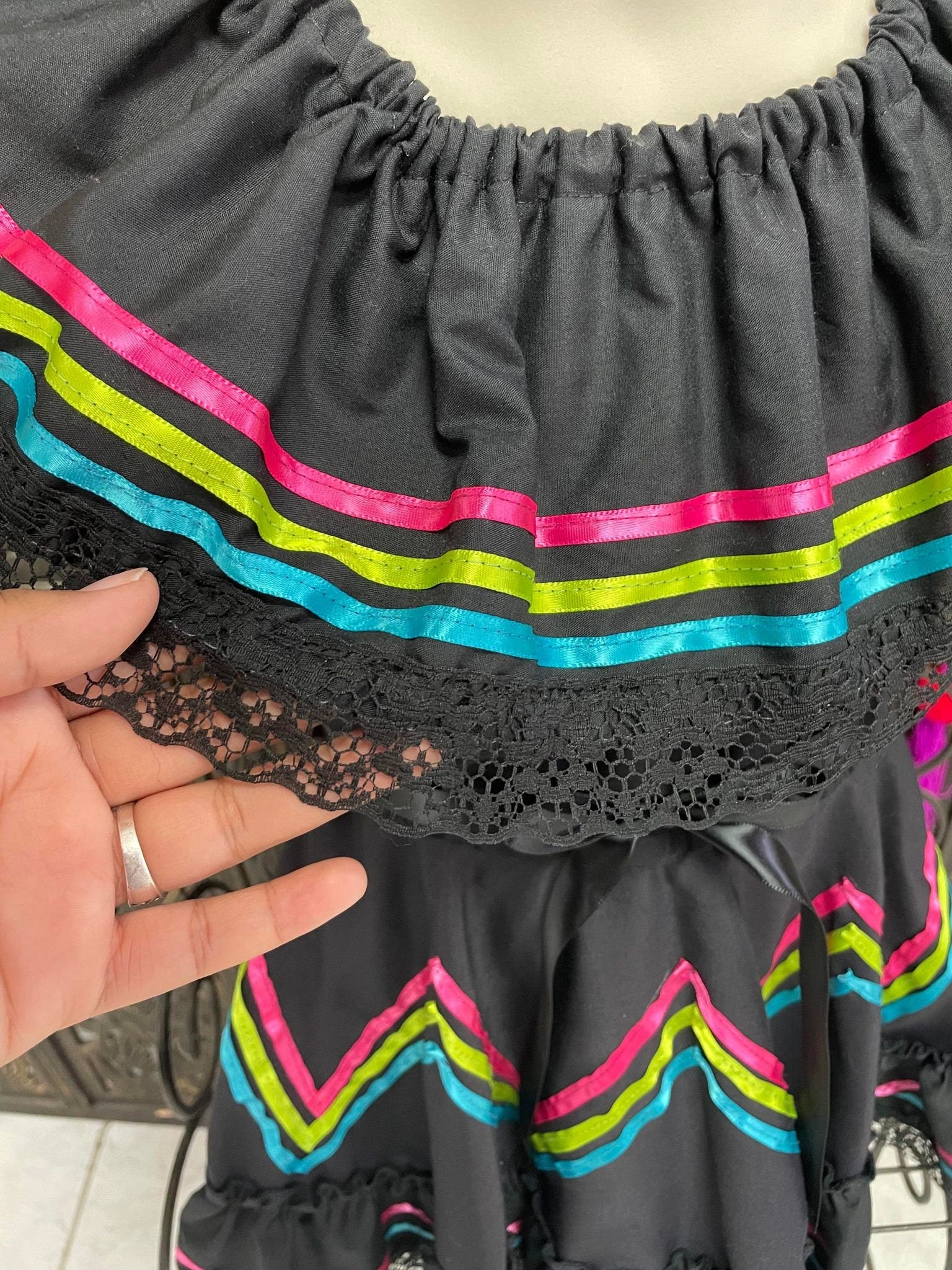 Image of Ready to Ship Fiesta/Estrella Dress - Girls Halloween Costume - Handmade Mexican Dress