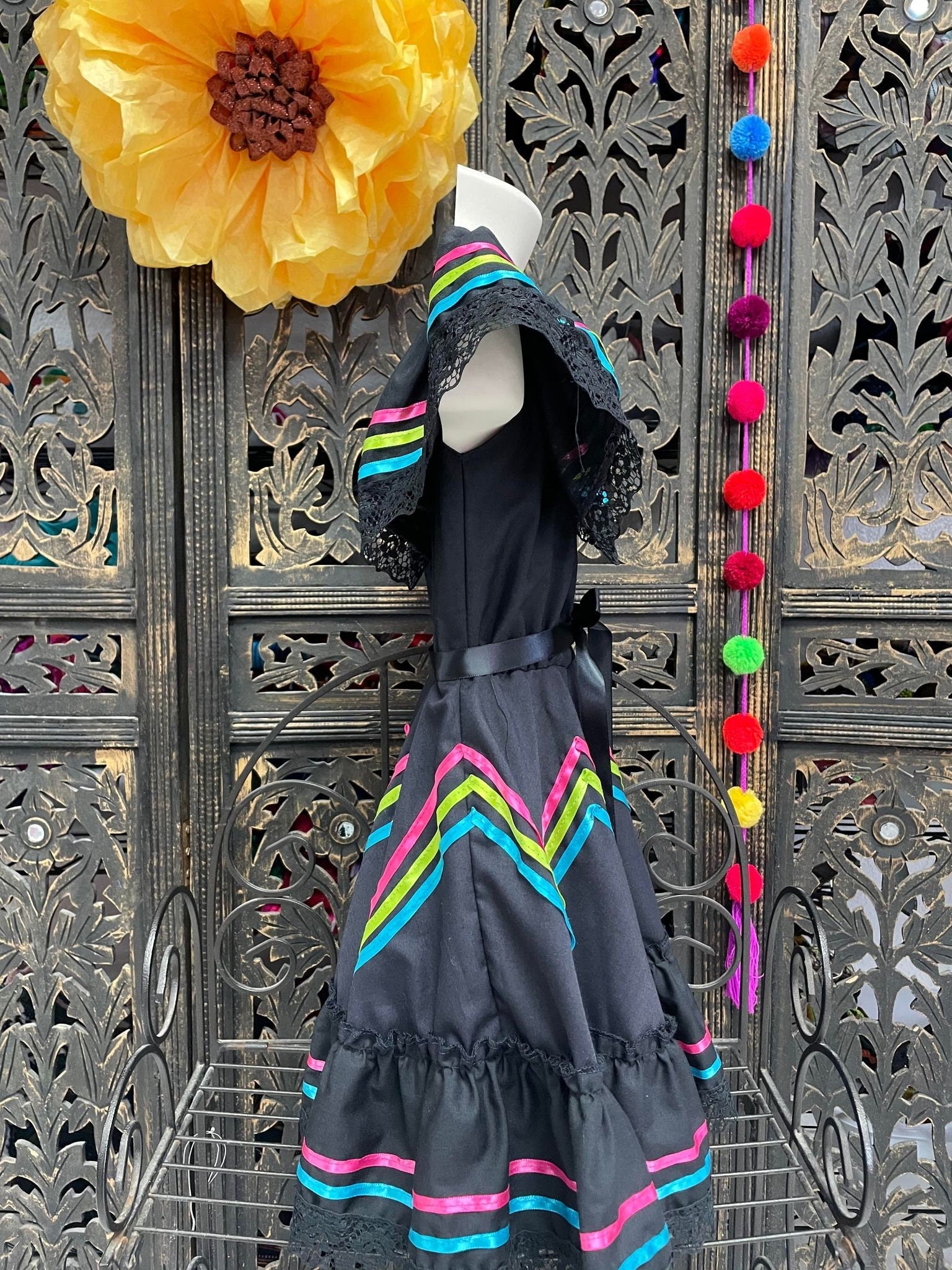 Ready to Ship Fiesta/Estrella Dress - Girls Halloween Costume - Handmade Mexican Dress