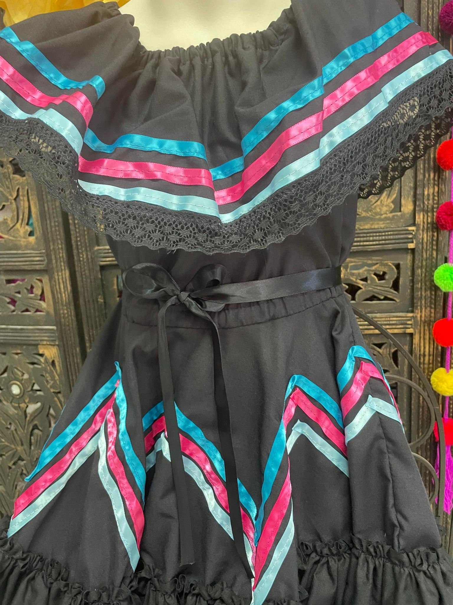 Image of Ready to Ship Fiesta/Estrella Dress - Girls Halloween Costume - Handmade Mexican Dress