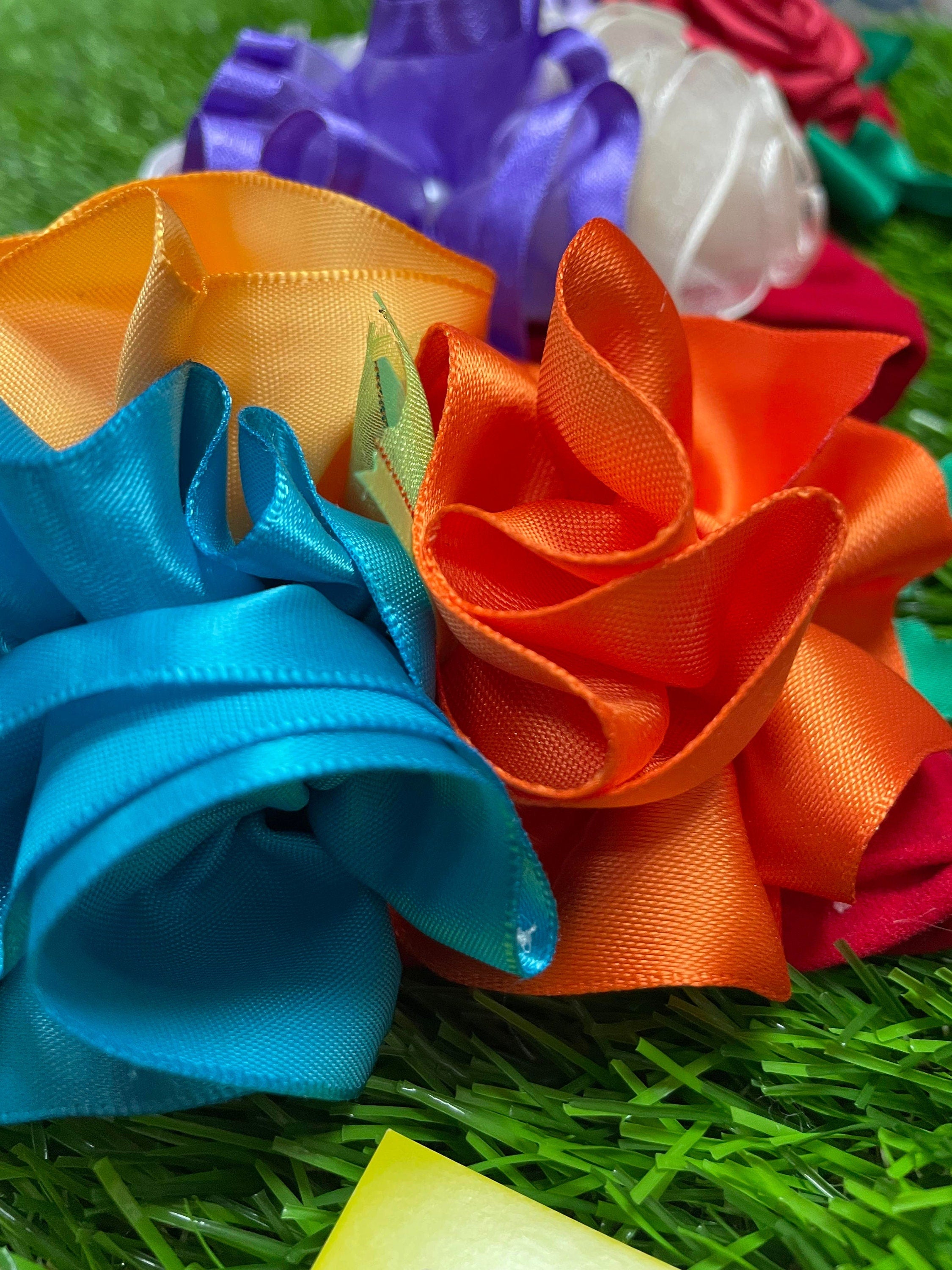 Image of Handmade Soft Baby Headband - Floral Handmade Ribbon Headband - Red Headband