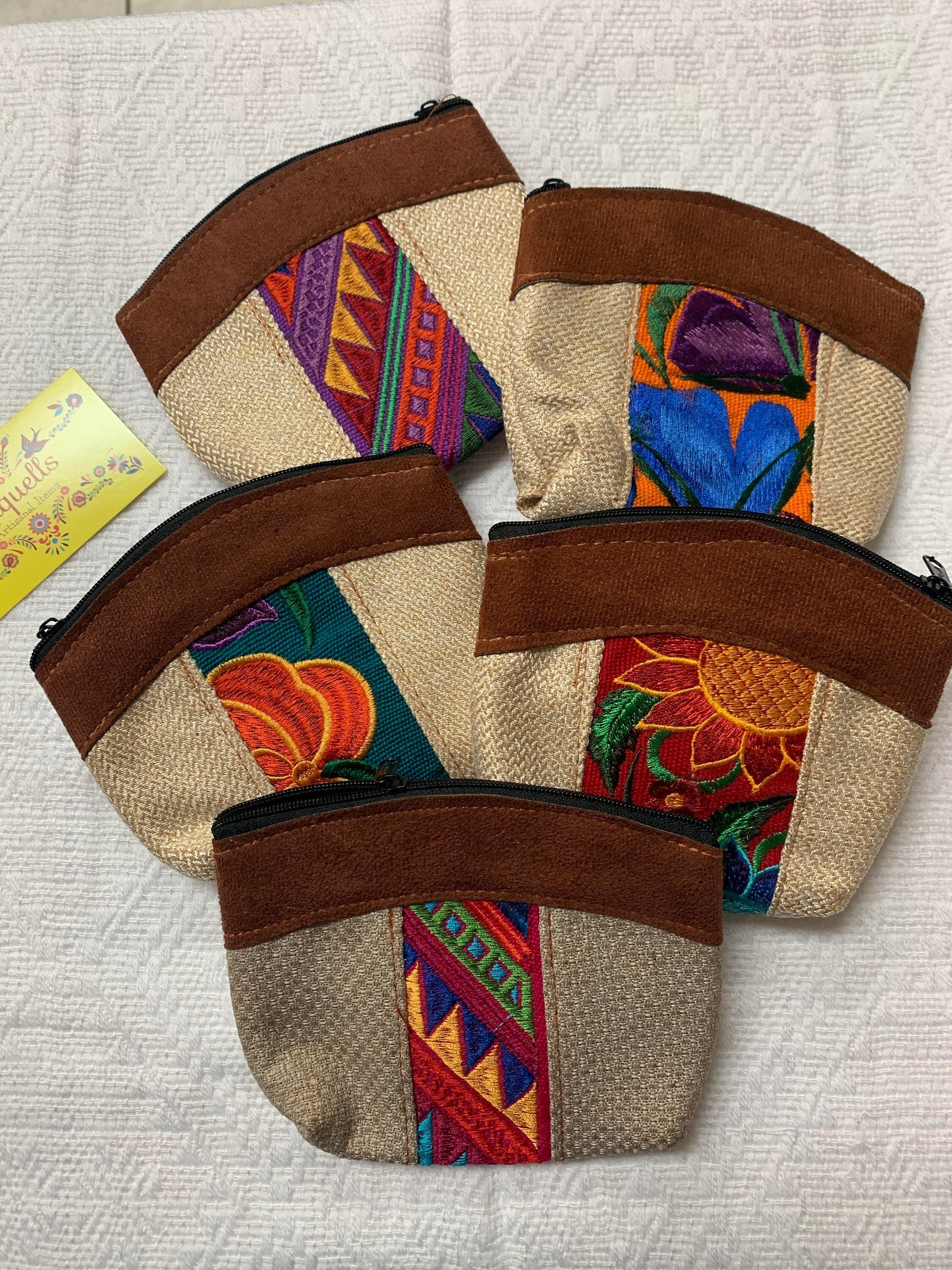 Cute Handmade Coin Bags - Embroidered Coin Bags - Mexican Style Bags