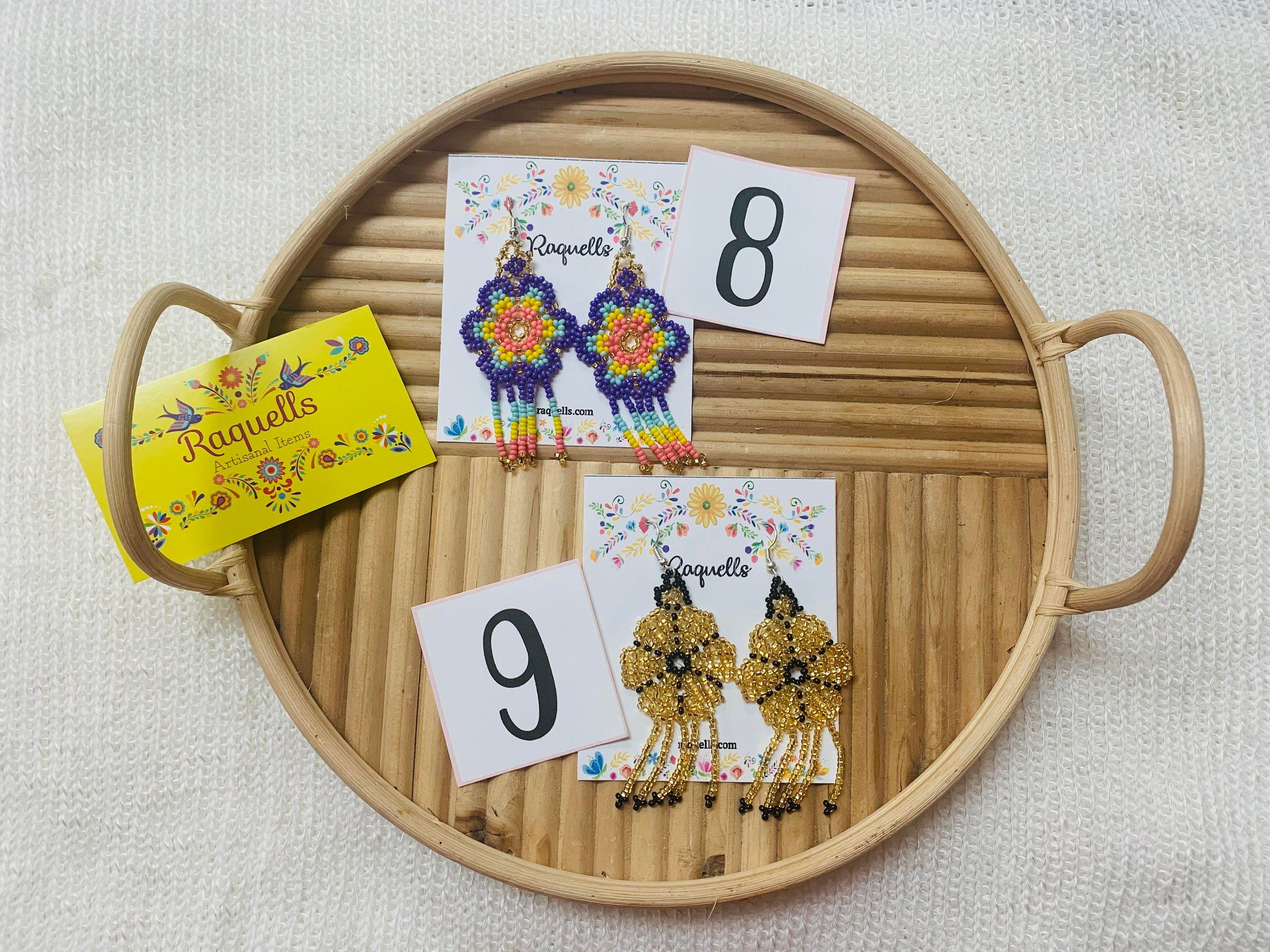 Beautiful Hand Beaded Artisanal Earrings - Beaded Earrings From Chiapas, Mexico