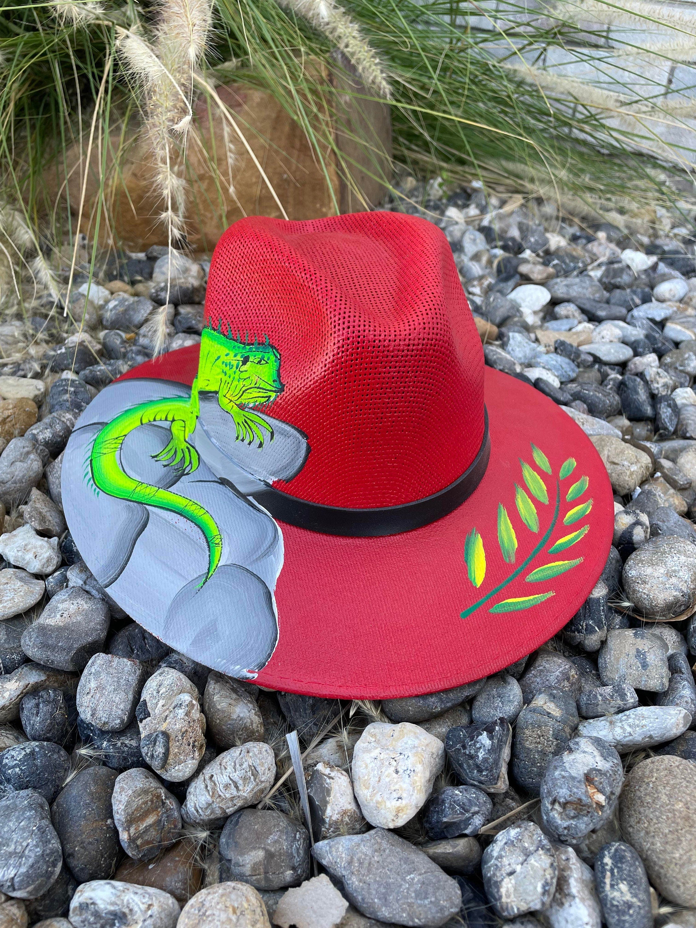 Gorgeous Large Hand Painted Mexican Straw Hat - Artisanal Hat - Western Hat