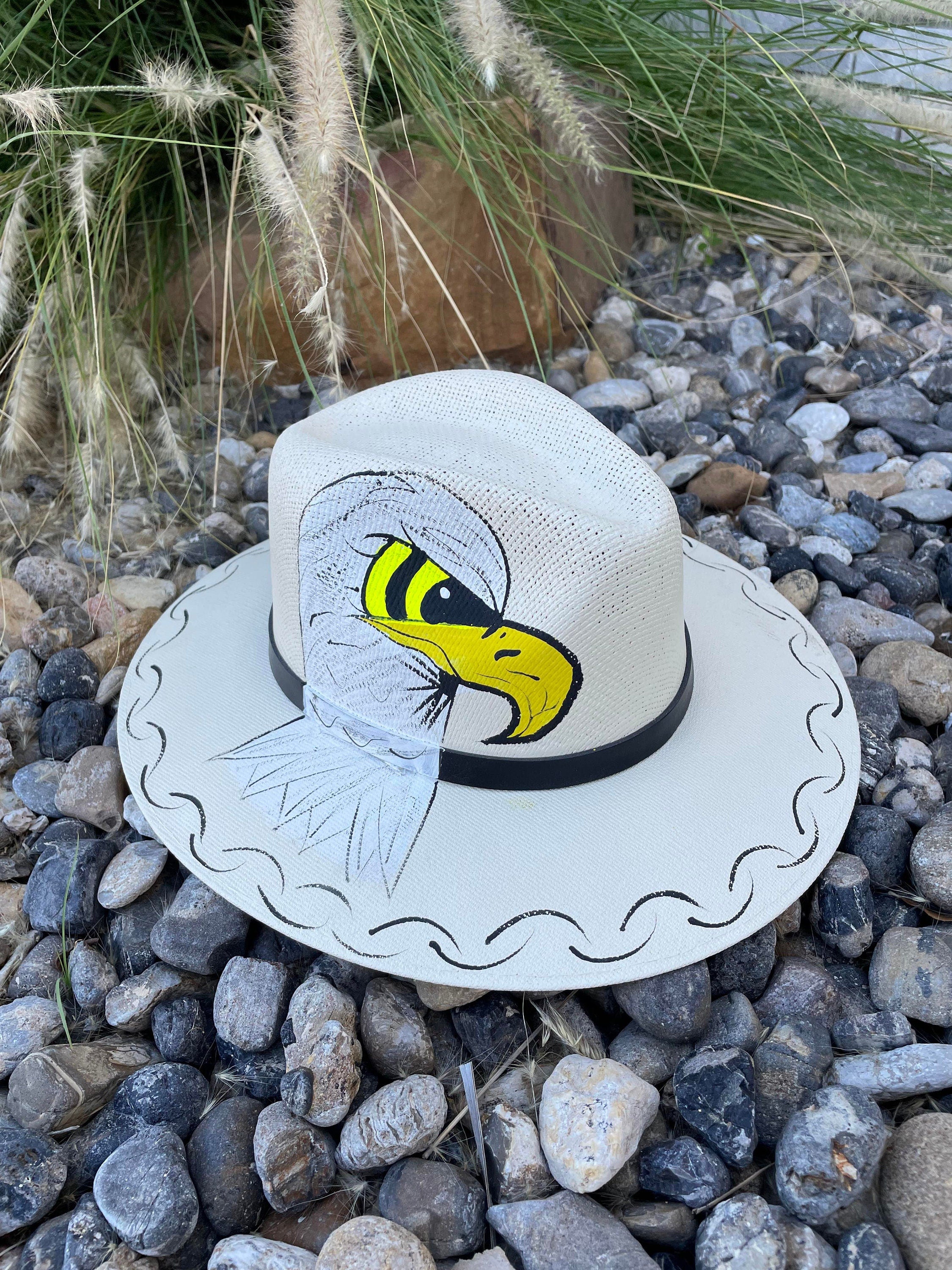 Gorgeous Large Hand Painted Mexican Straw Hat - Artisanal Hat - Western Hat