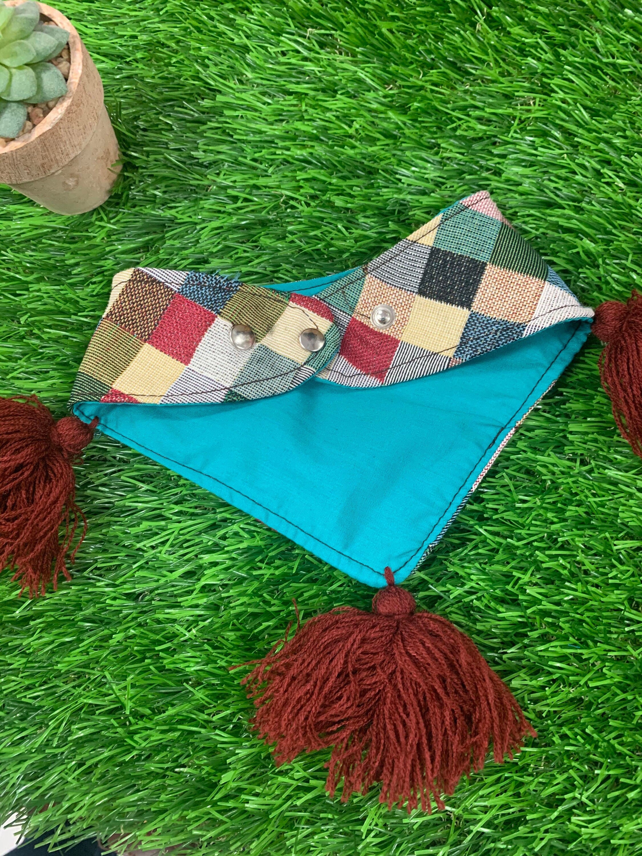 Image of Small Dog Bandanas - Artisan Made Tassel Bandanas - Clip on Bandanas