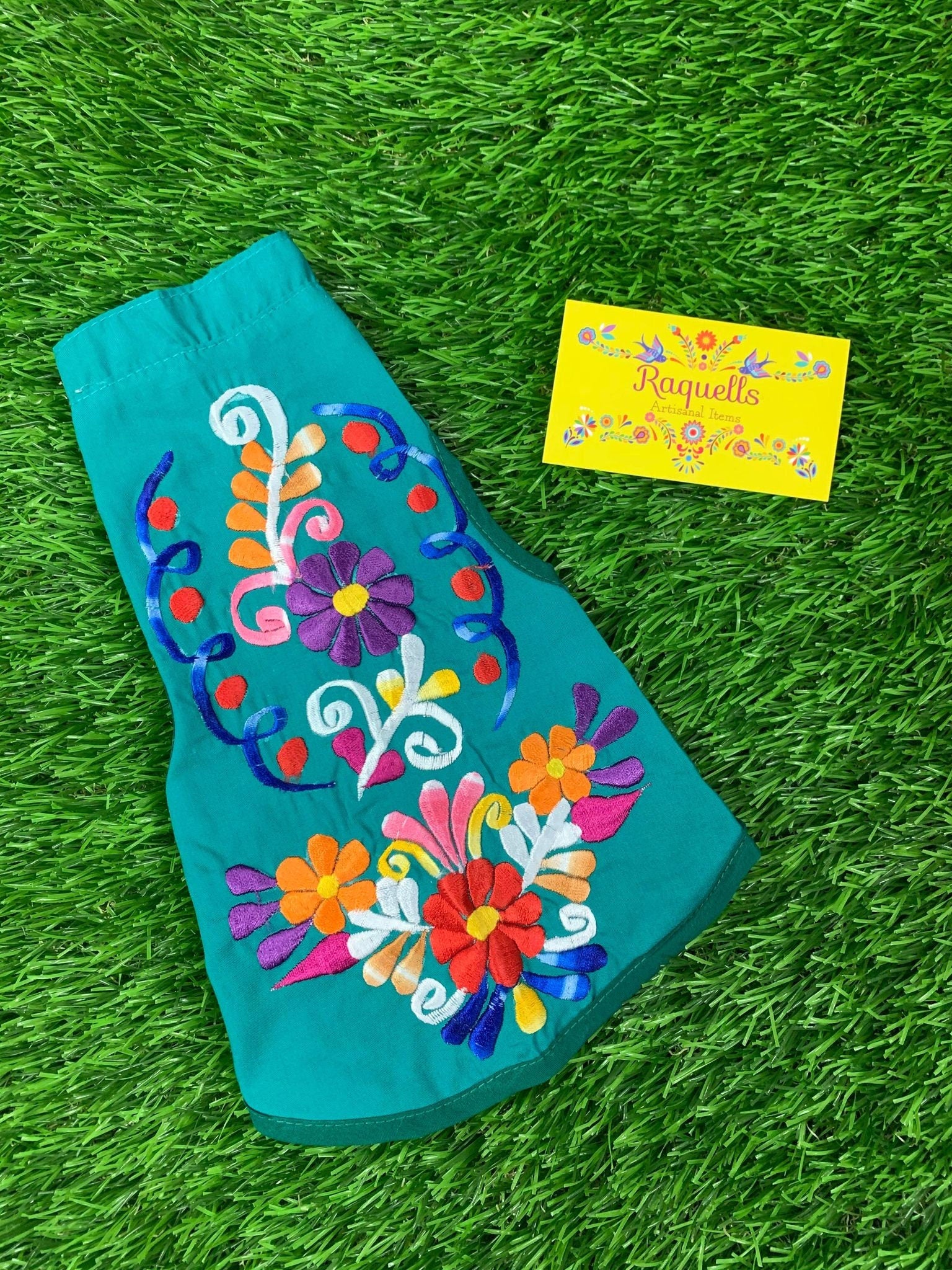 Embroidered Floral Dog Dress: Cape Style Pet Clothing