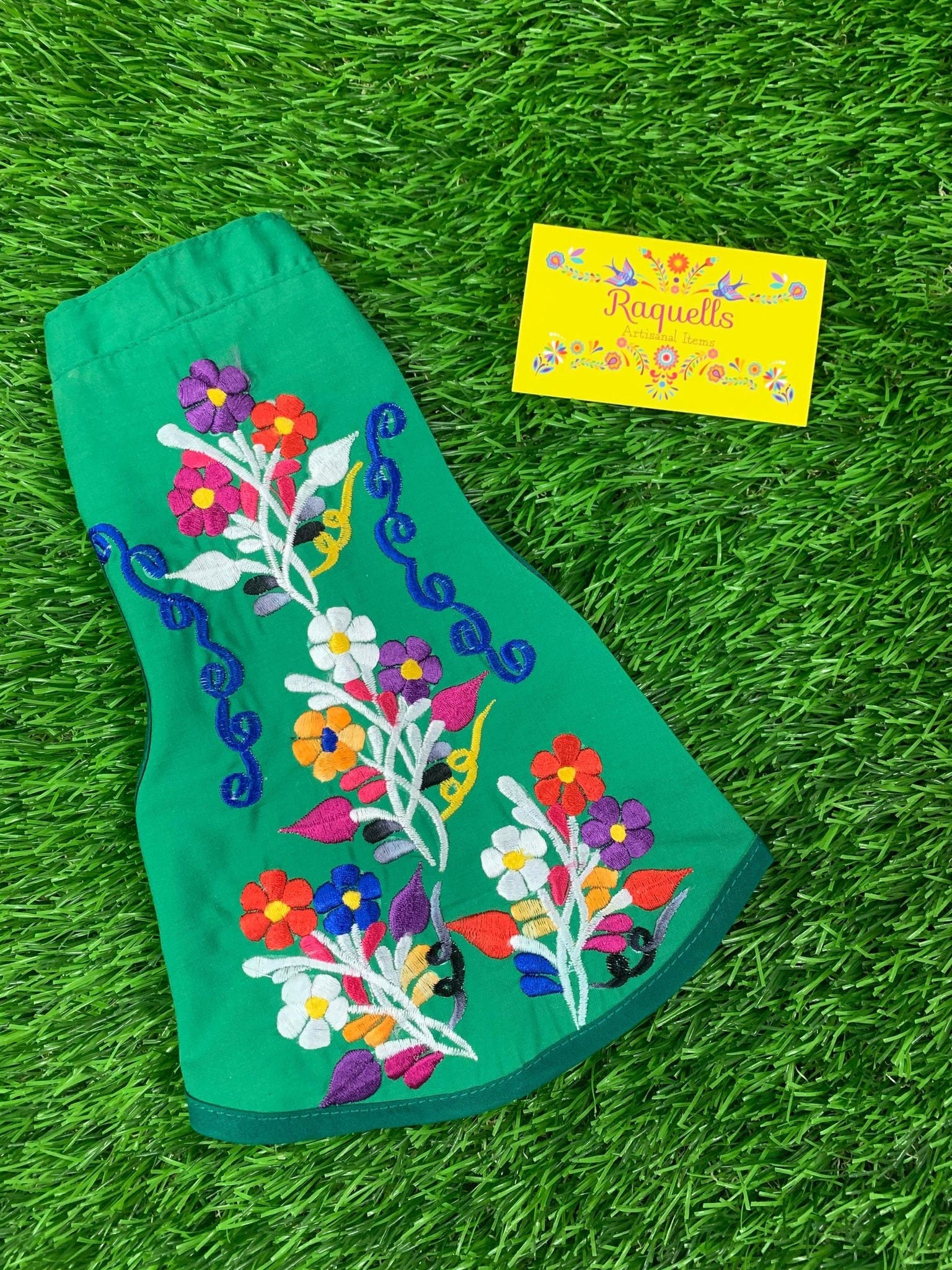 Image of Embroidered Floral Dog Dress: Cape Style Pet Clothing